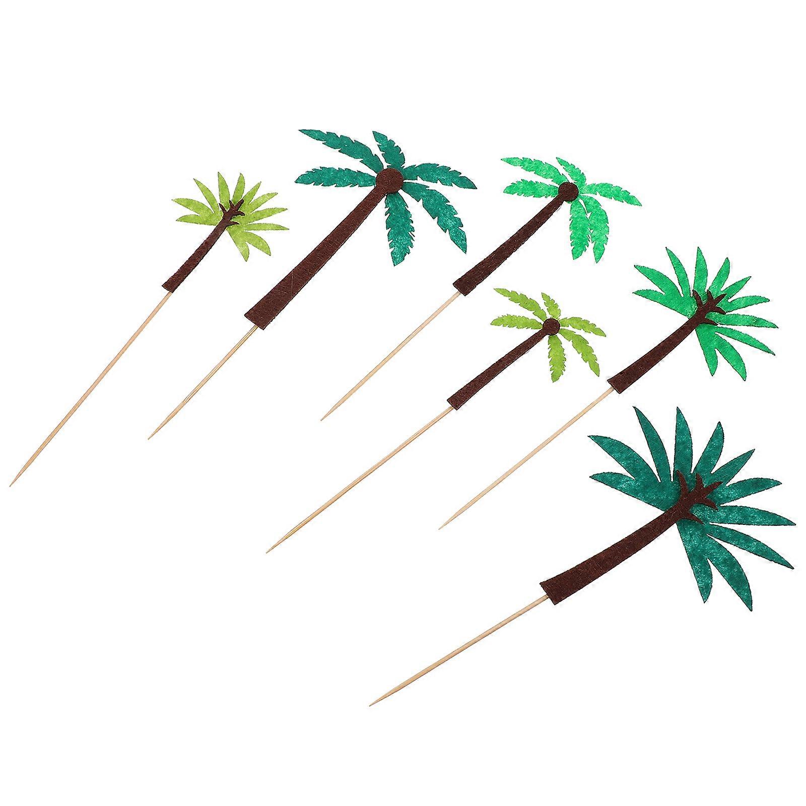 24pcs Hawaiian Theme Cake Topper Decorative Inserting Cards for Cake Adornments
