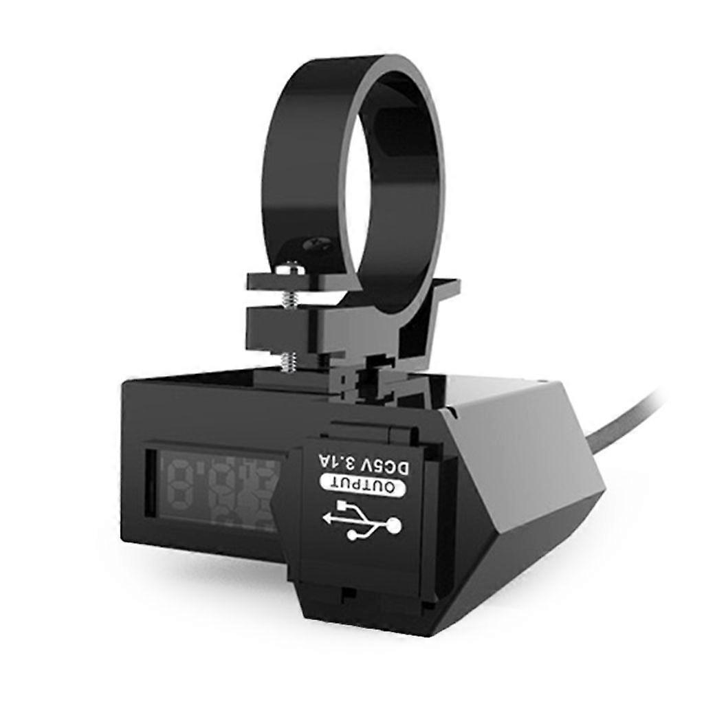 Motorcycle Phone Charging Socket with Voltmeter Double USB Charging Outlet