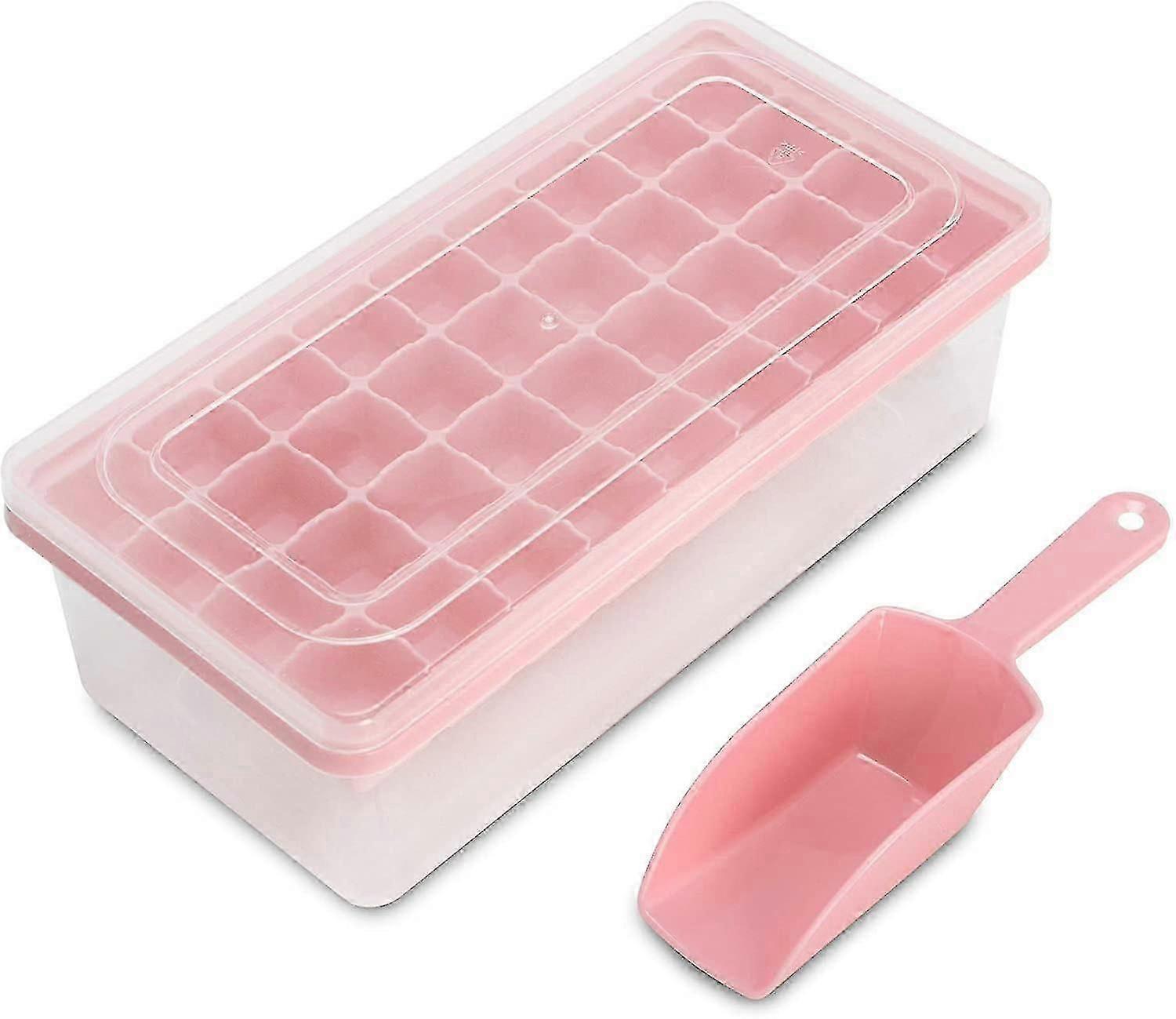 Silicone Ice Cube Tray with Lid and Bin for Whiskey