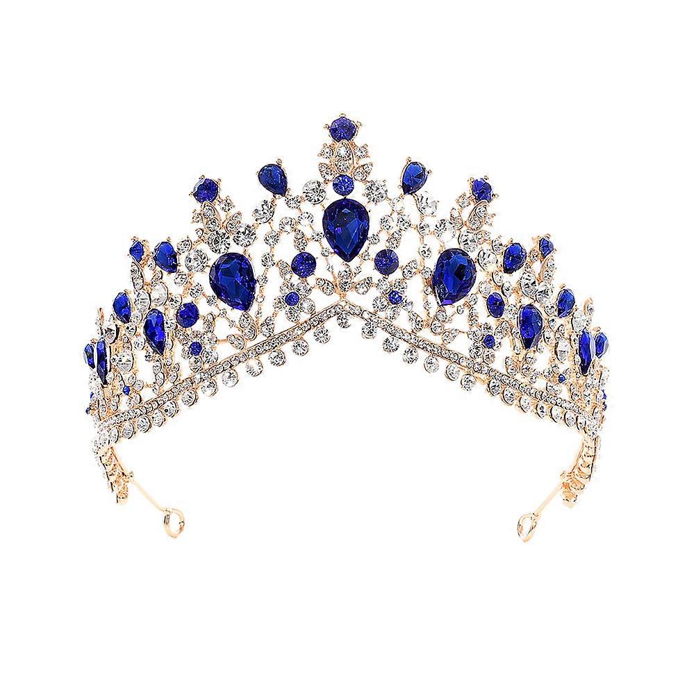 結婚式ブライダルクラウンラインストーンヘアアクセサリーパーティーエンゲージメント女性16.00X11.00X6.50CM 1セット