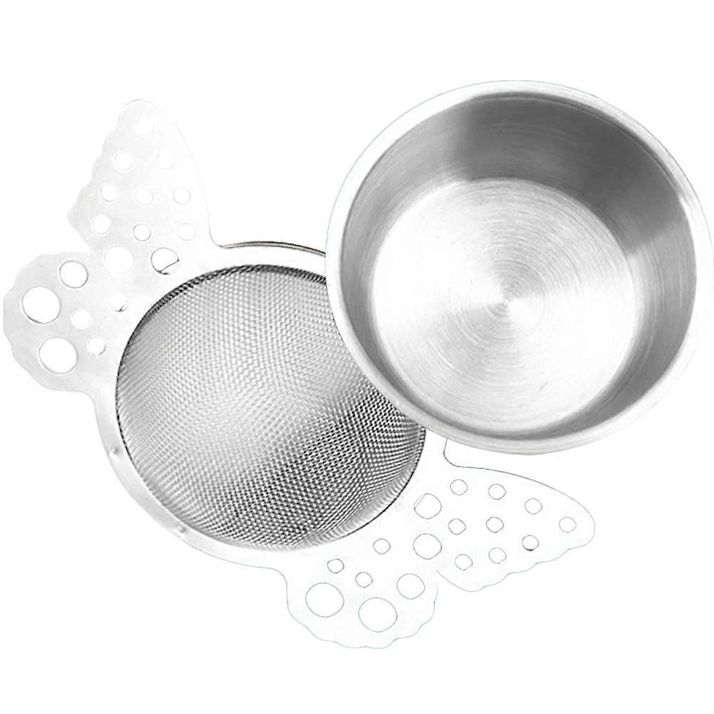Stainless Steel Spice Tea Strainer Loose Tea Filter Office Use Round Dot Pattern Double Handle Design 1Pack