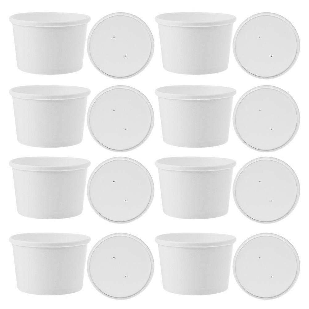 Leak Proof Ice Cream Cup Dessert Bowls White Paper Material General Users Personal Use Snacks 3.8×3×2.4in 20Sets