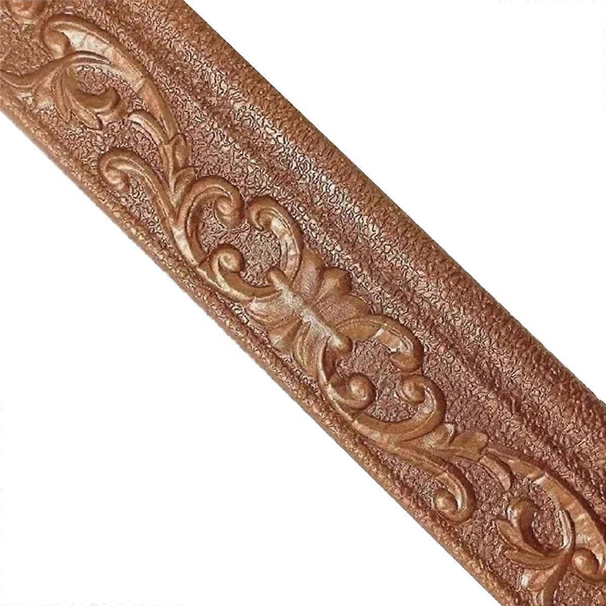 Selfadhesive, decorative, waterproof wall edge strips, 8 x 230 cm, 3D foam baseboard for home office, DIY, brown.