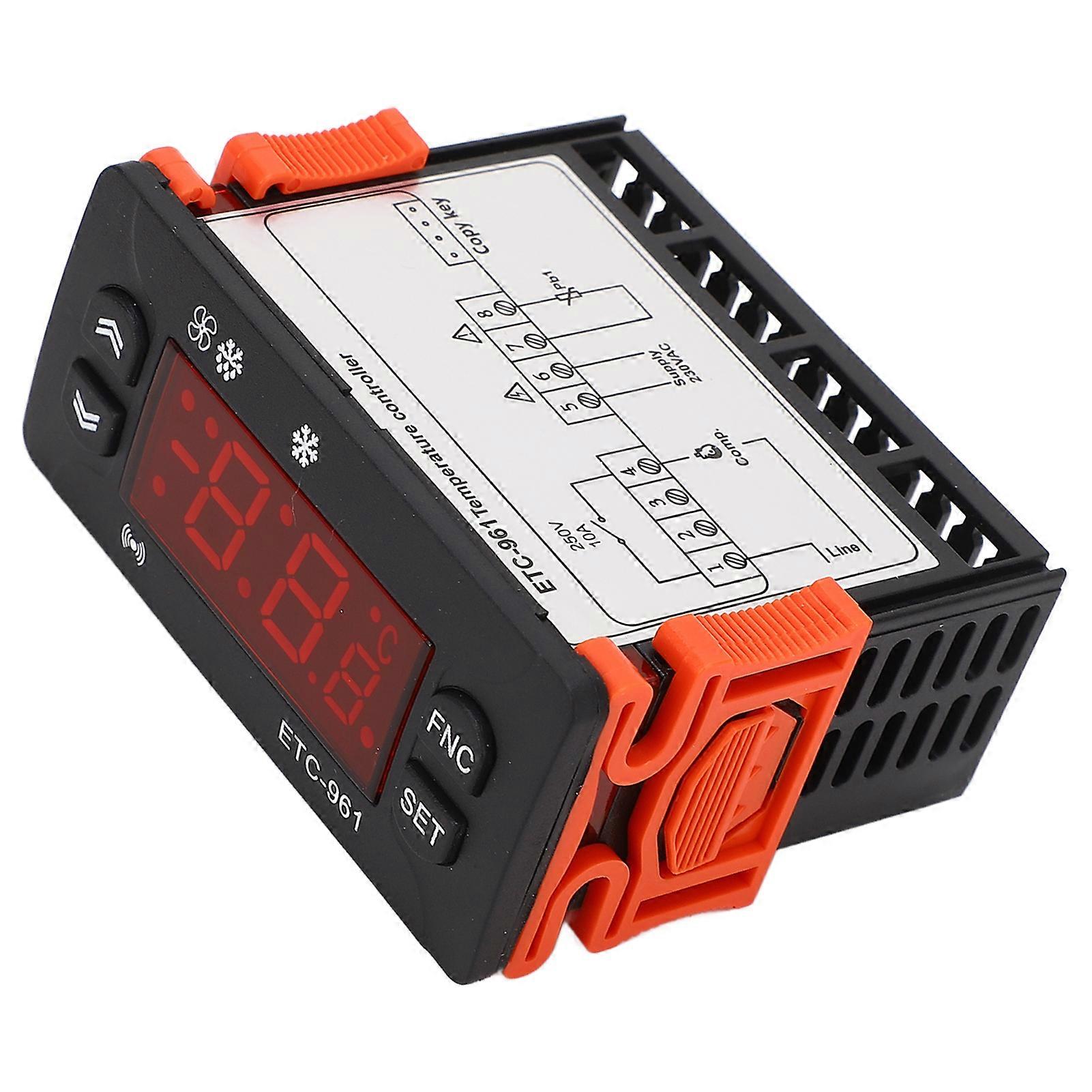 Freezer Temperature Controller Digital External Fahrenheit Celsius Switchable Refrigeration Defrosting Calibration Thermostat 230VAC 