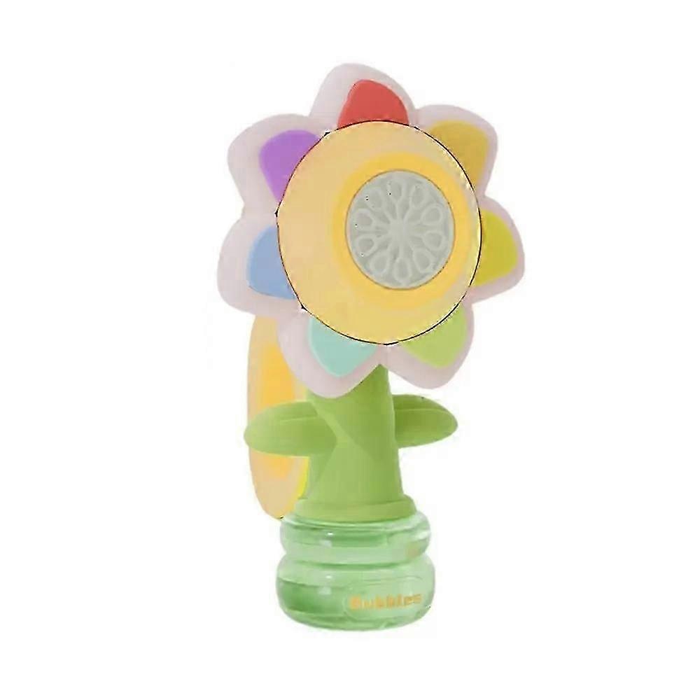 Ny Boblemaskin Leketøy Elektrisk Automatisk Solsikke Risting Hode Justering Lys Dans En Nøkkel Boble Maker Leketøy For Barn