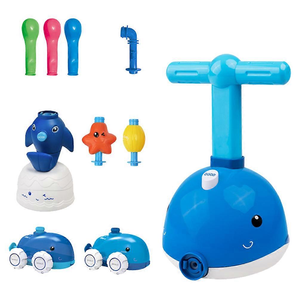 1 Set Aerodynamic Balloon Car Toy Kit with Recoil Force Little Dolphin Toy Set