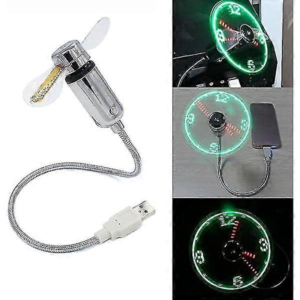 USB clock fan with real-time display, mini PC laptop.