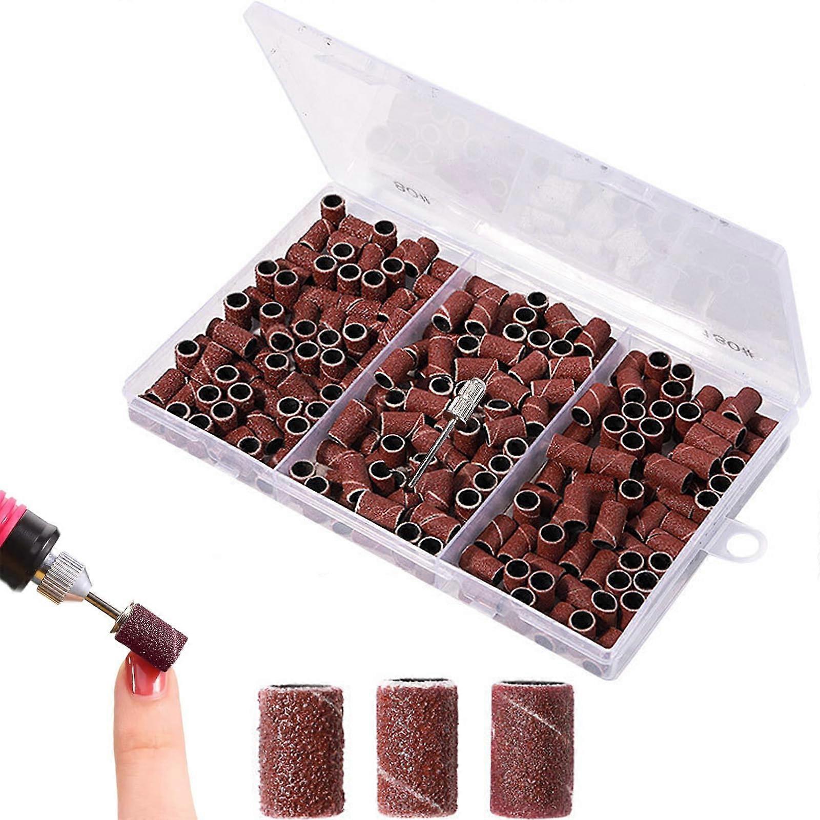 Sanding Sleeves Nail Cutter Set for Dremel Rotary Tool, 80/120/180 Grit, Drum Sander Mandrels and Caps