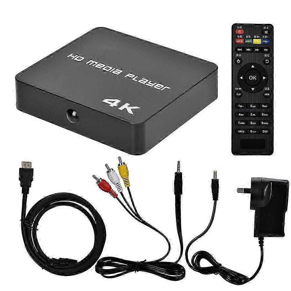 Ultra USB Hard Disk HD 4K Quad Core Digital TV Box HDMI Media Player (UK Plug) (100-240V)
