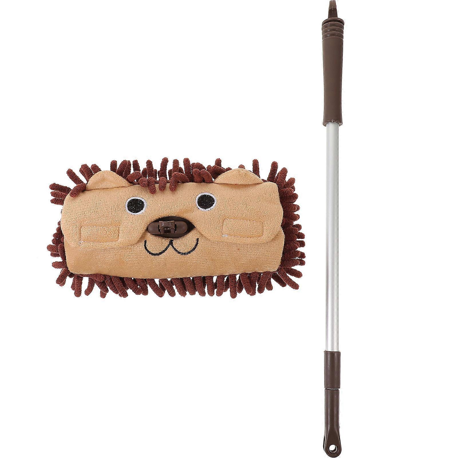 Chenille Toddler Cleaning Toy for Home Use Coffee Color Pretend Piece 12.5 inches