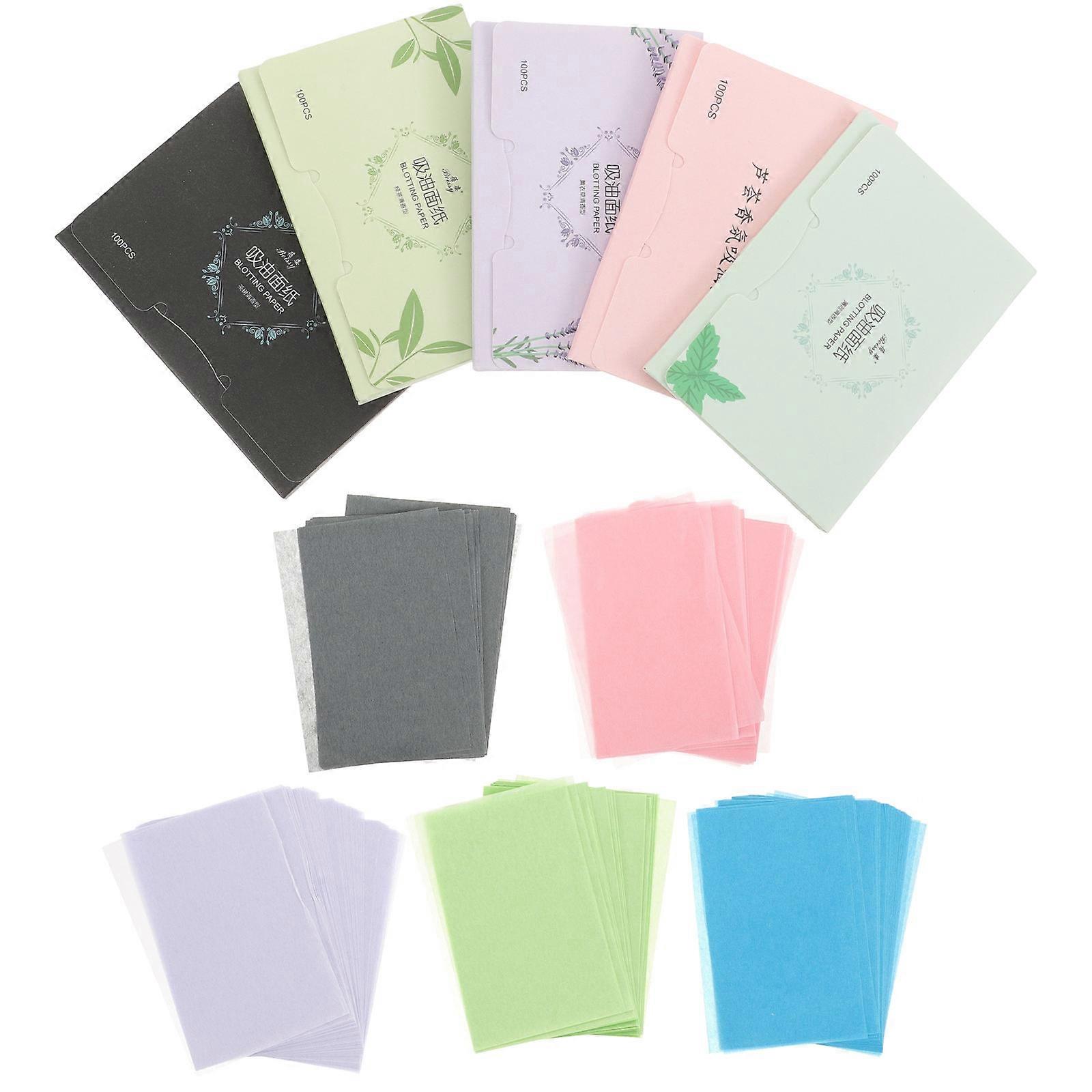 Oil Blotting Sheets Set of 500 Pieces in Assorted Colors and Fragrances for Daily Use Absorbing