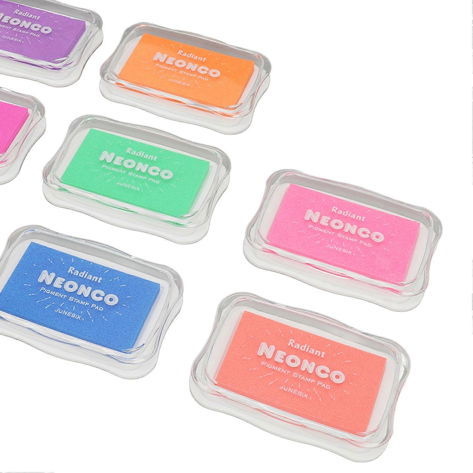 8 Color Craft Ink Pad Professional Washable DIY Fingerprint Ink Pad Stamps for Paper Scrapbooking Wood Fabric