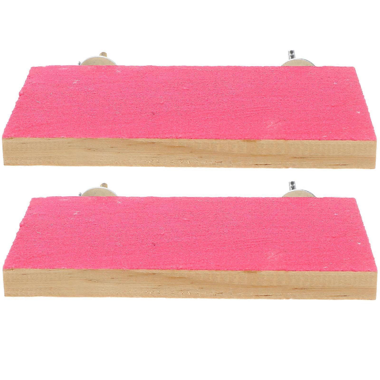 Wooden Bird Platform for Cage Pink Parrot Stand with Durable Material for Small Medium Birds