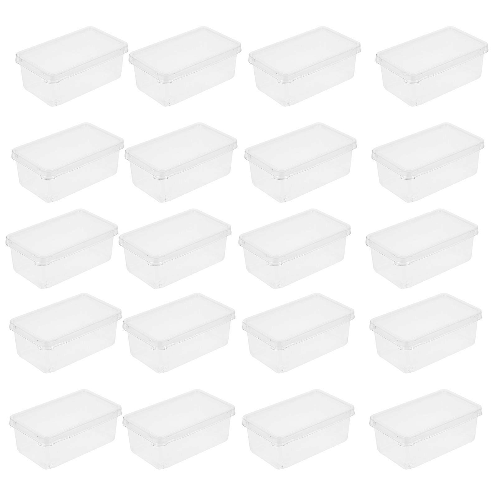 20Pcs Transparent Plastic Cake Boxes with Lids Lightweight Storage for Cupcakes and Mousse Cakes