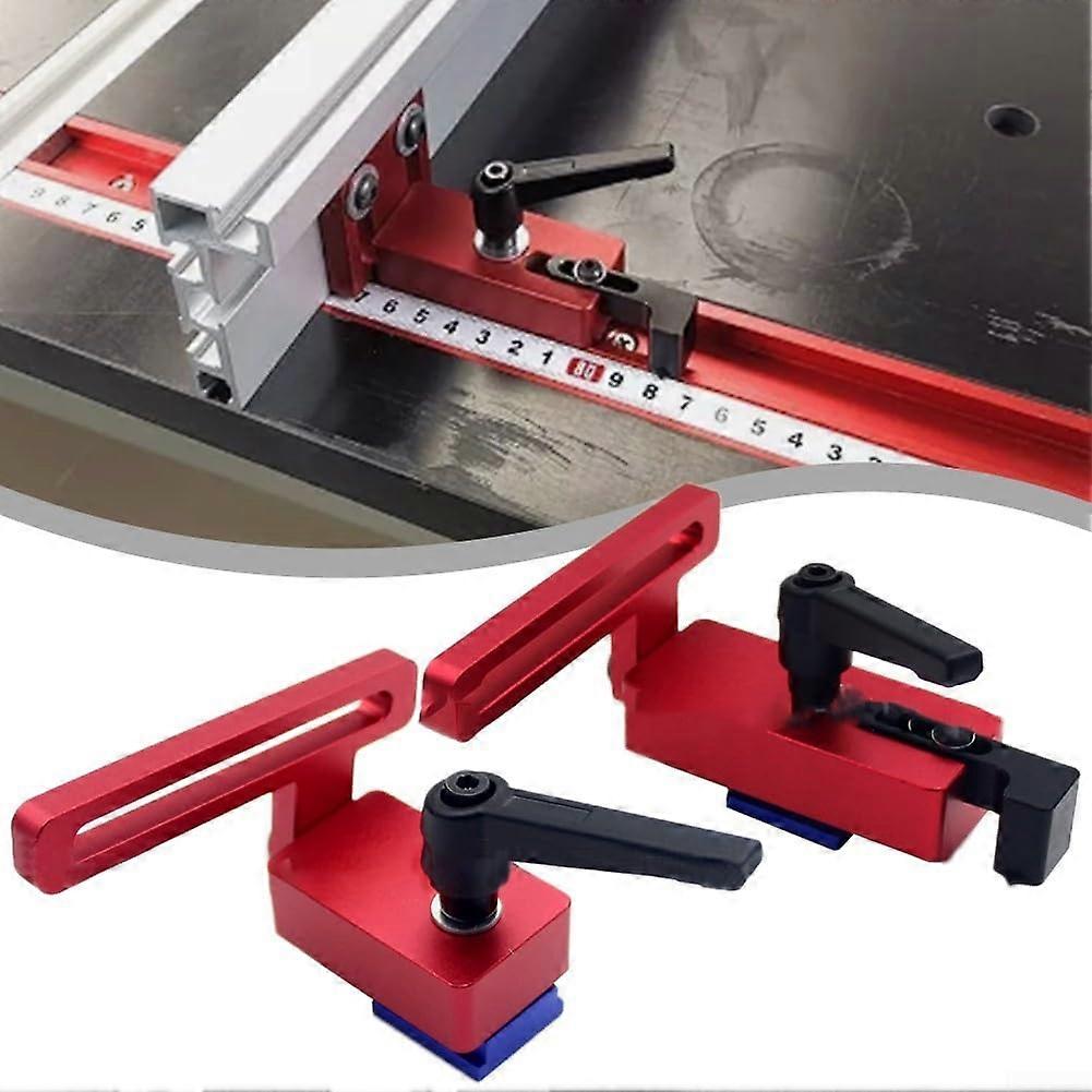 Aluminum featherboard for woodworking, Ttrack stop with lockable knob for precise cutting (Type45)