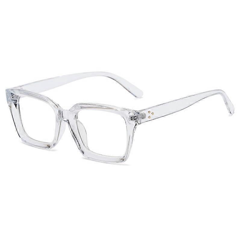 Clear View Reading Glasses Square Anti Blue Light Computer Reader Oversized Flat Light Mirror Presbyopia Glasses 100