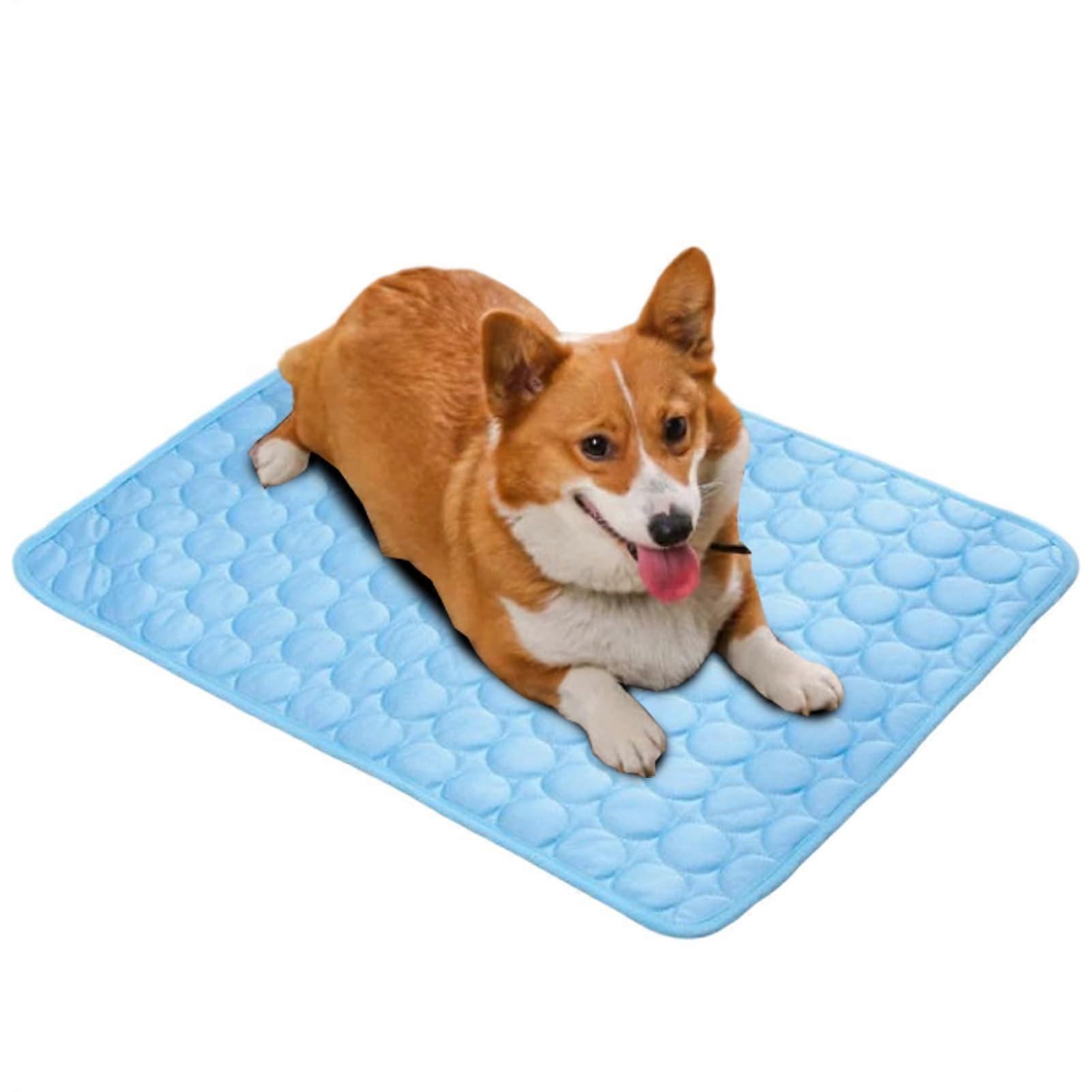 Cooling Mat for Dogs, Self-Cooling Cat Bed, Portable Breathable Pet Blanket for Puppies and Kittens, Blue