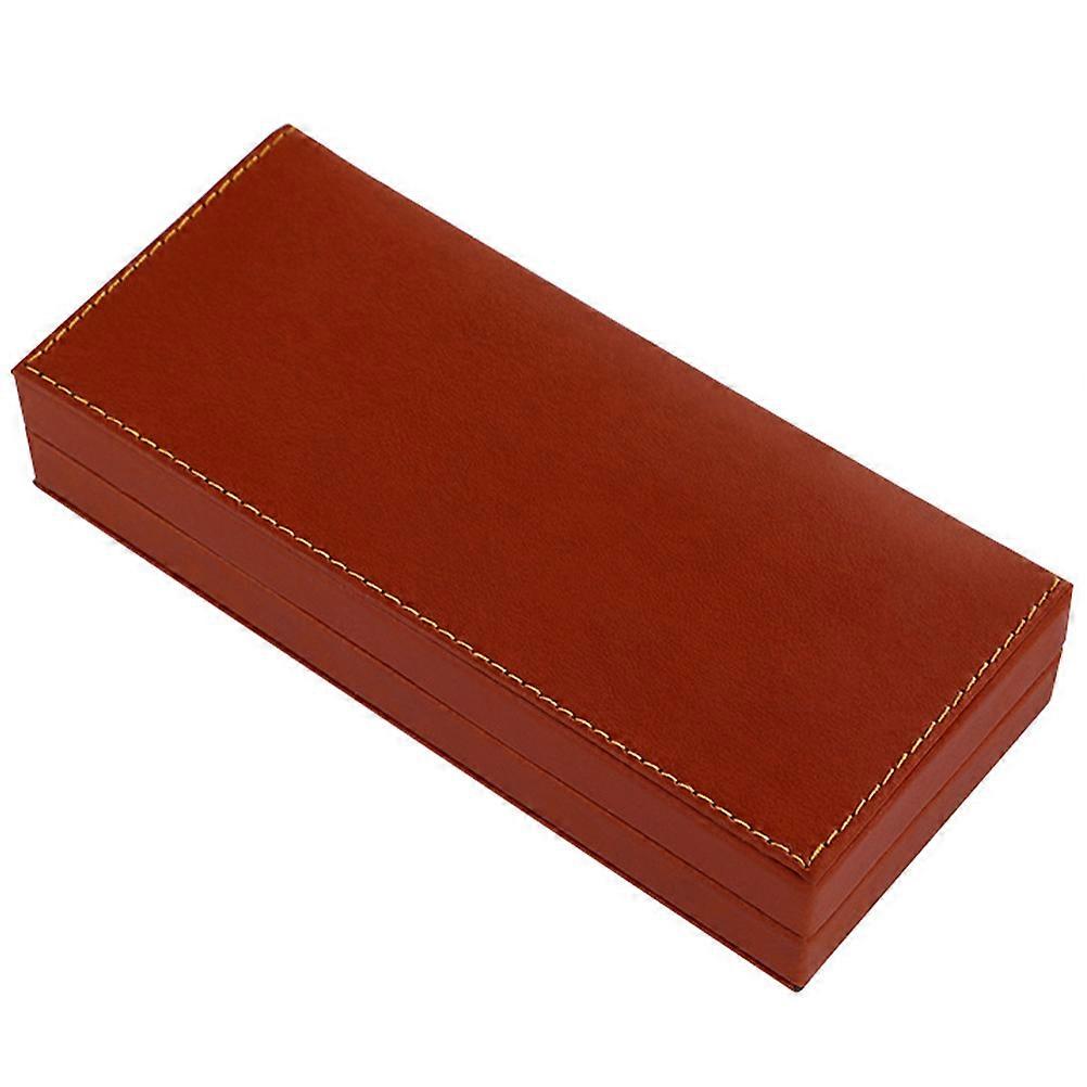 PU Decorative Pen Box Multi Function Case for Office, School & Business – Lightweight Brown Stationery Organizer for Storage & Gifting