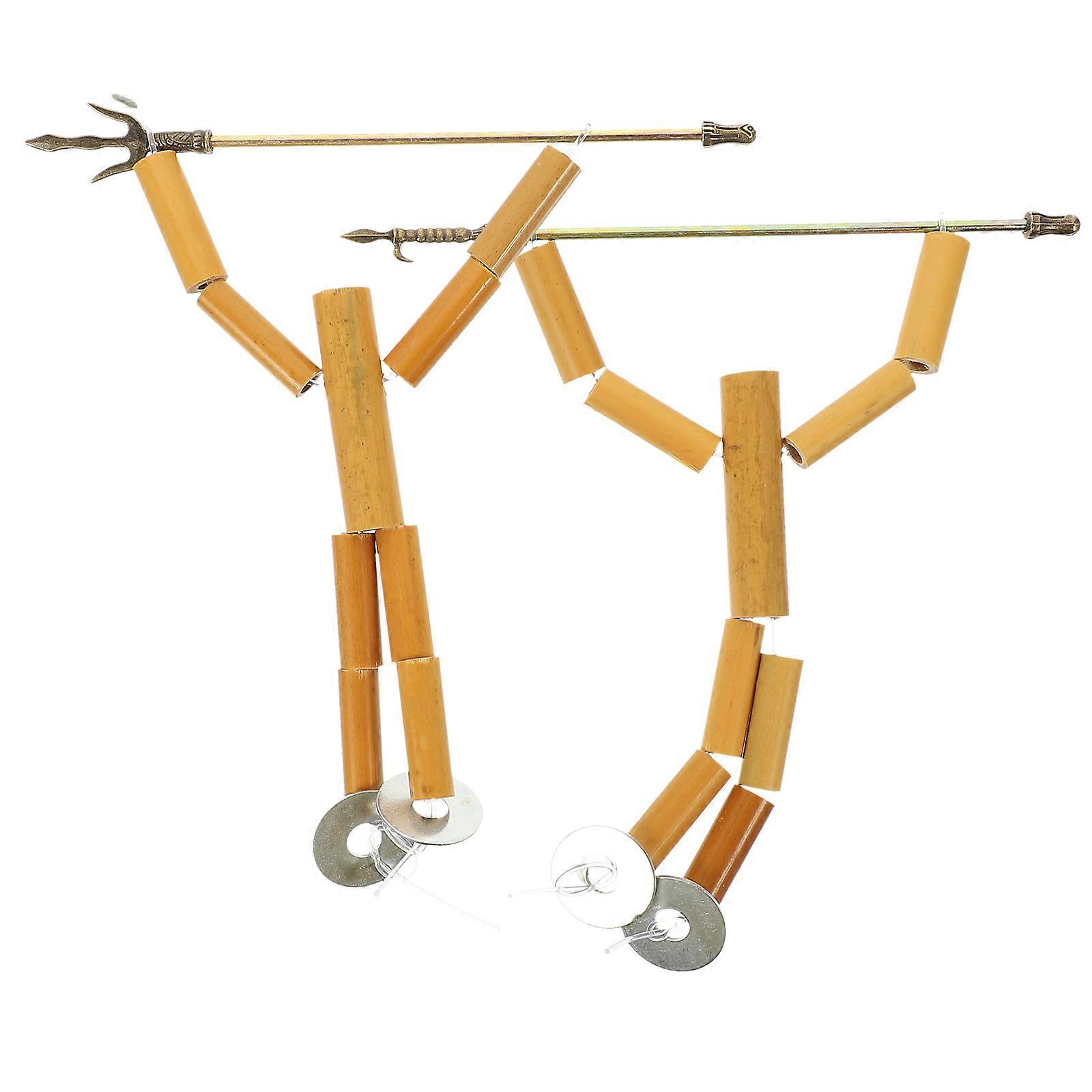 Diy Puppet Kit Bamboo Puppet Diy Materials Family Entertainment Gift Option Children Playthings Iron Material 4.4X1.1Cm 2 Sets