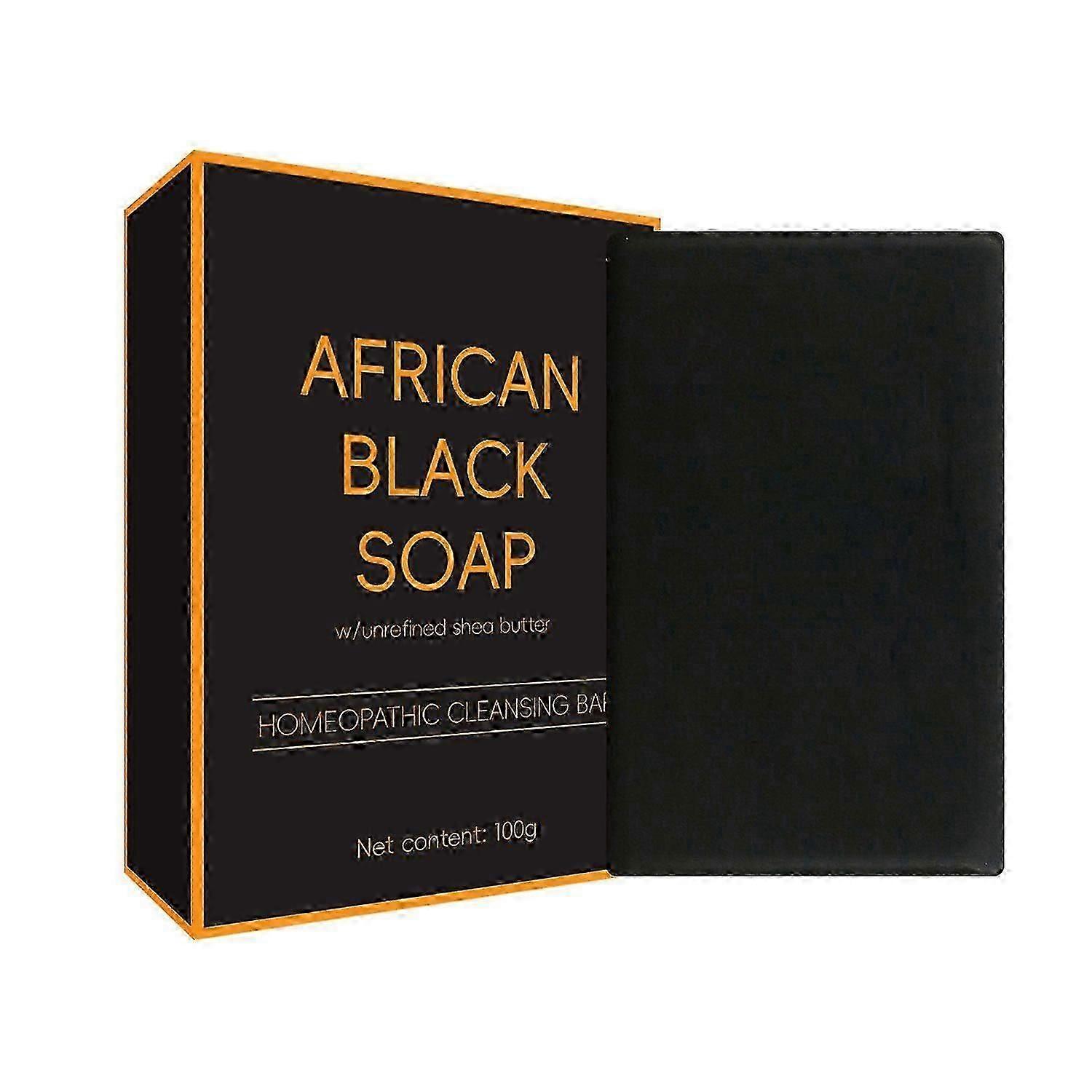 Savon noir africain pour hommes, savon à la niacinamide blanchissant la peau, hydratant, nettoyant, exfoliant, barre de savon de bain faite à la main pour le corps et le visage, charbon actif