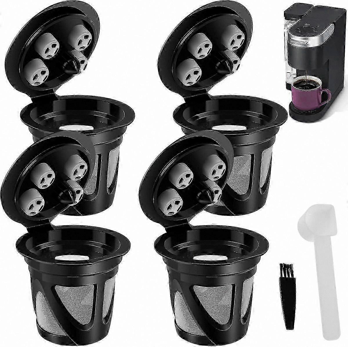 Stainless Steel Reusable Coffee Filters for Single Serve Brewers, Universal Fit Mesh K Cups, Leak-Proof Refillable Pods