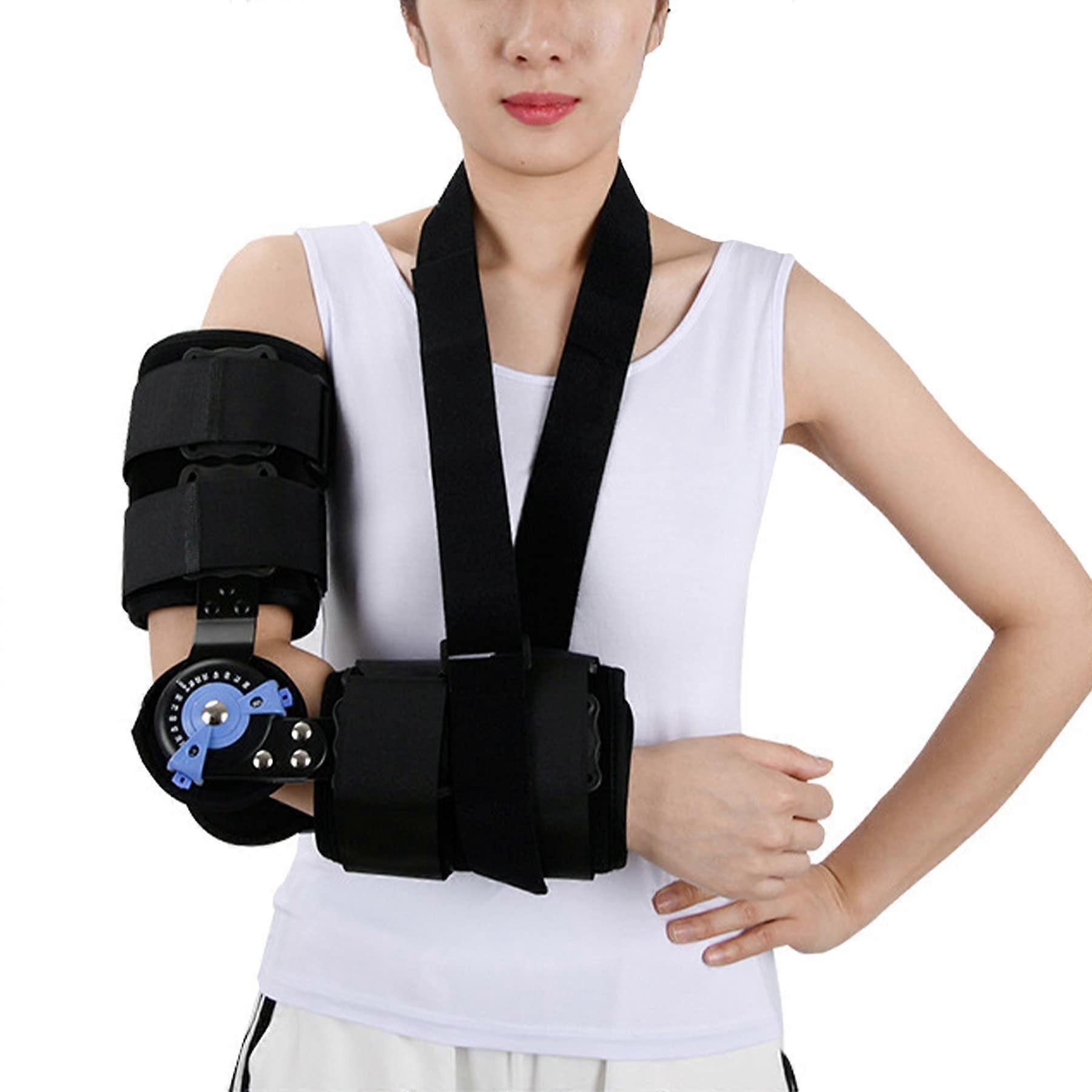 Elbow Brace with Hinge for Post-Surgery Support, Adjustable Arm Stabilizer Splint, Lightweight Comfort Fit