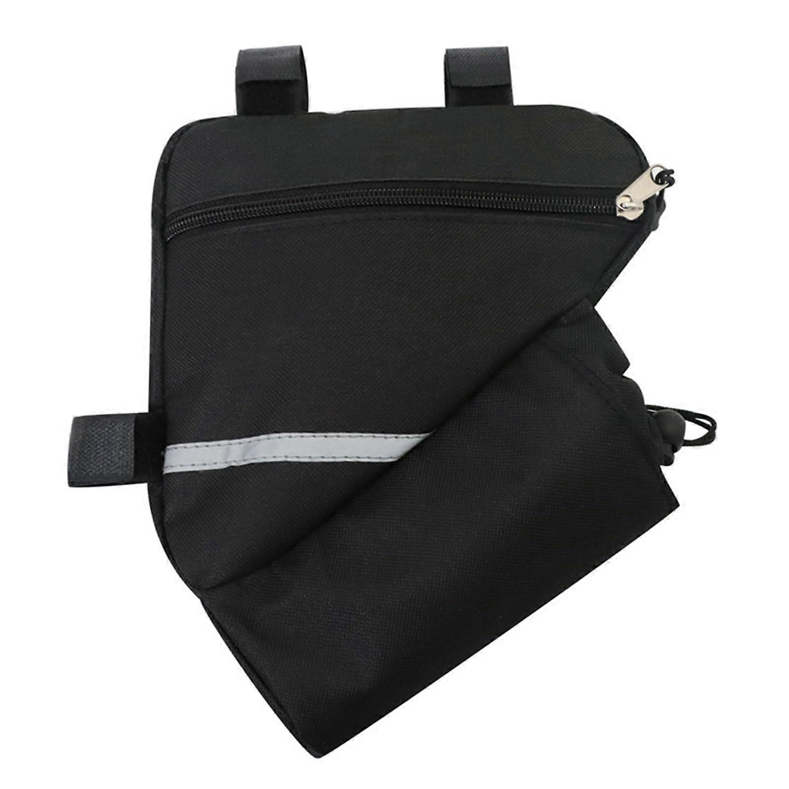 Bike Frame Bag for Top Tube, Large Capacity Front Pouch, Cup Holder, Waterproof Bicycle Storage, Compatible with All Bikes