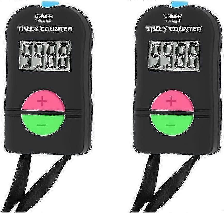 2 Pcs Electronic Counter, Digital Hand Tally Counter Electronic Manual Clicker With Lanyard Add Subtract Model hwy