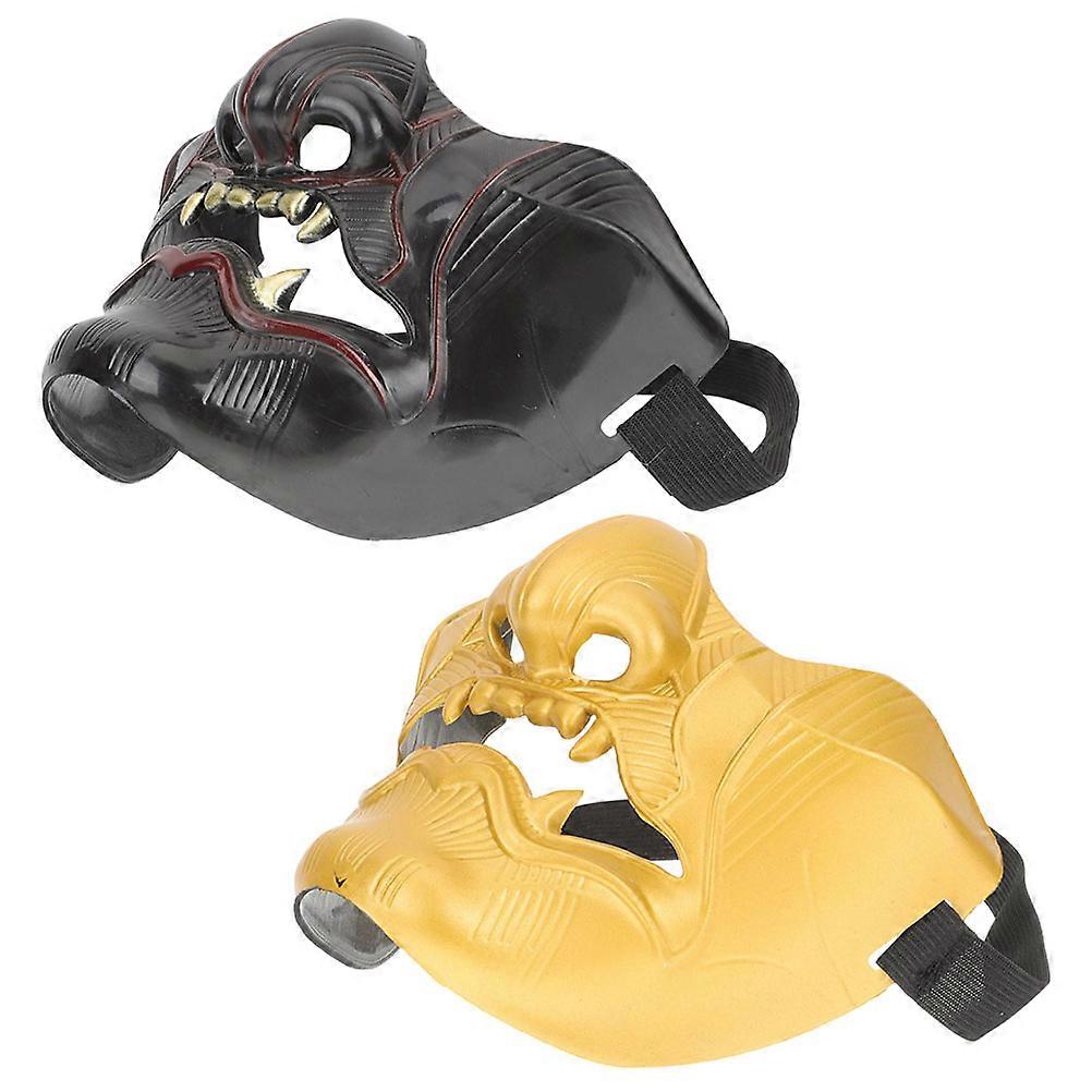 Japanese Style Demon Mask Set Scary Cosplay Face Masks for Halloween, Masquerade & Costume Parties Fashionable Design, Safe & Easy to Wear