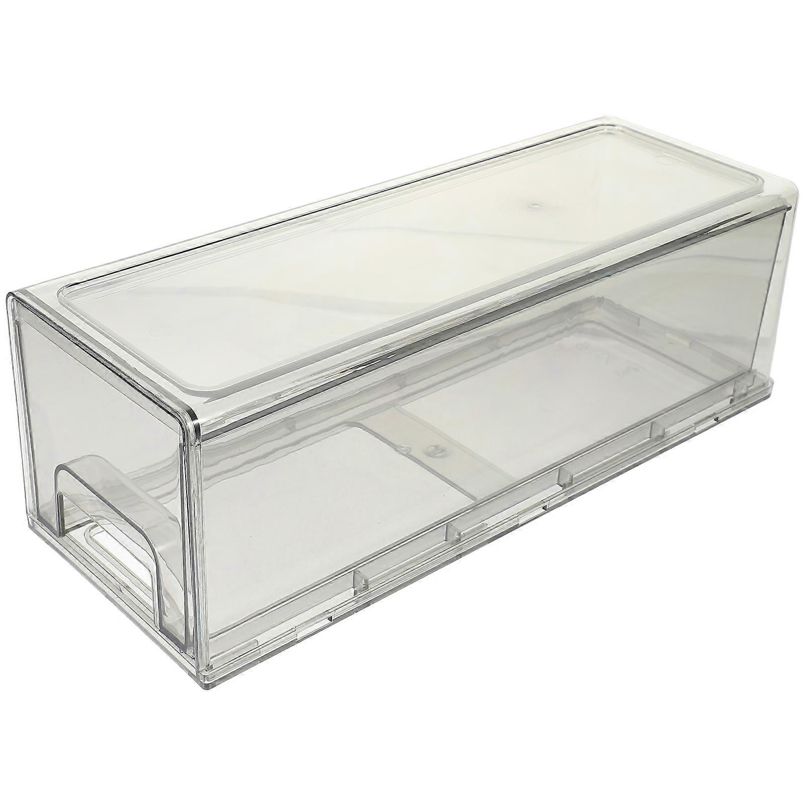 Freezer Organizer Bin Fridge Organizer Multipurpose Clear Containers 34X13X11CM Organization Space-Saving 1Pack
