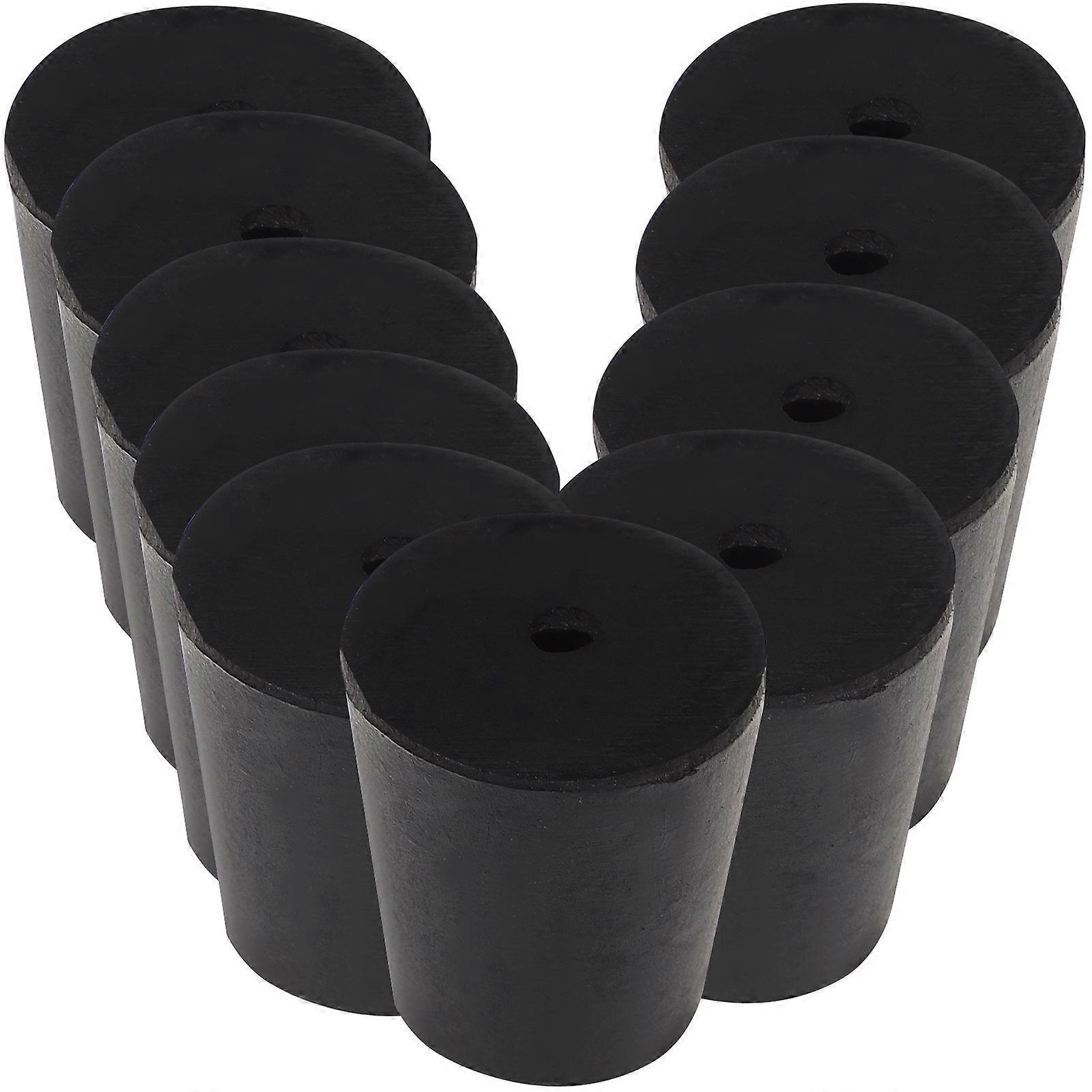 10pcs Rubber Stoppers for Test Tubes and Flasks Black Laboratory Sealing Plugs for Home Use