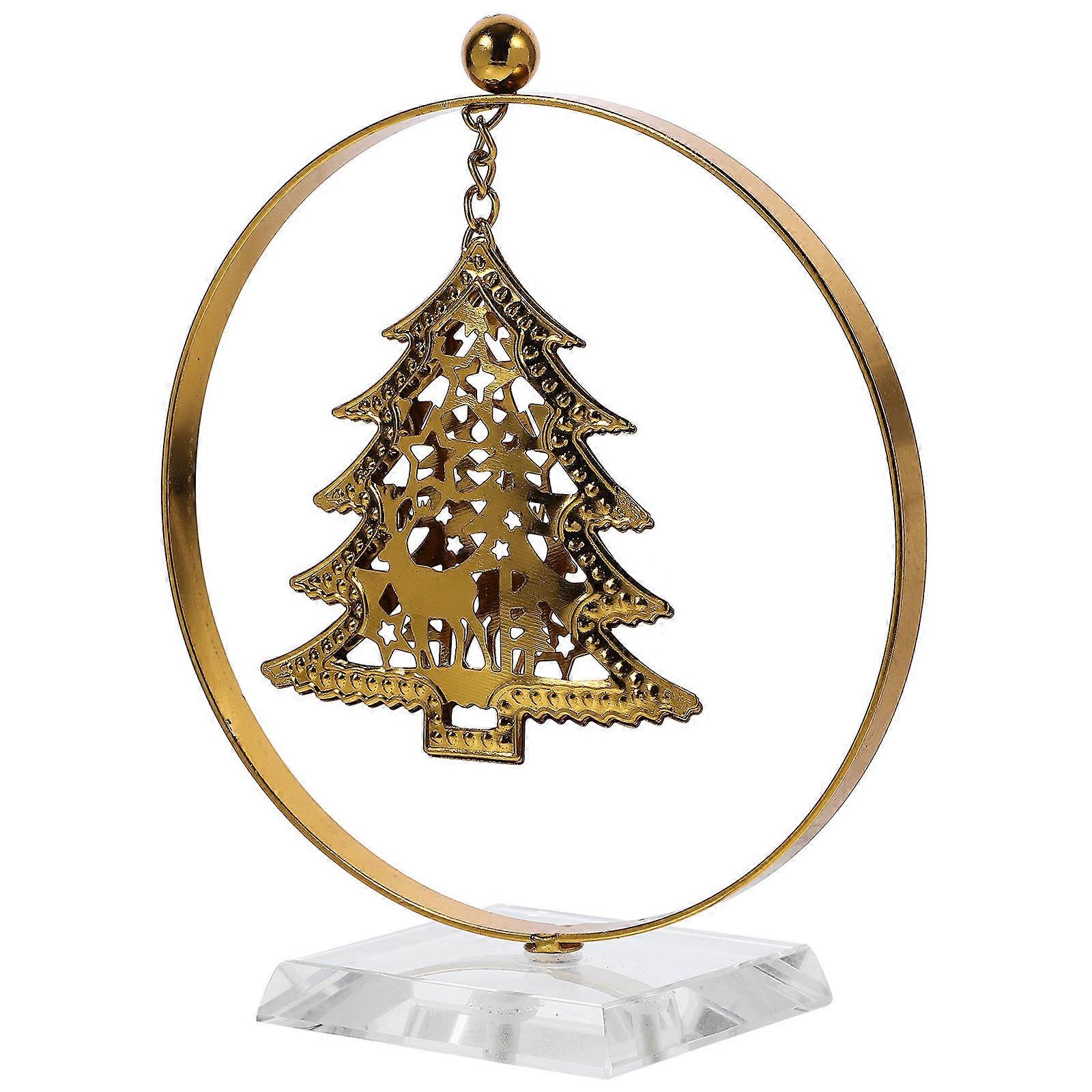Christmas Tree Table Decoration Golden Iron Crystal Elegant Modern Mantle Bookshelf 1Pack