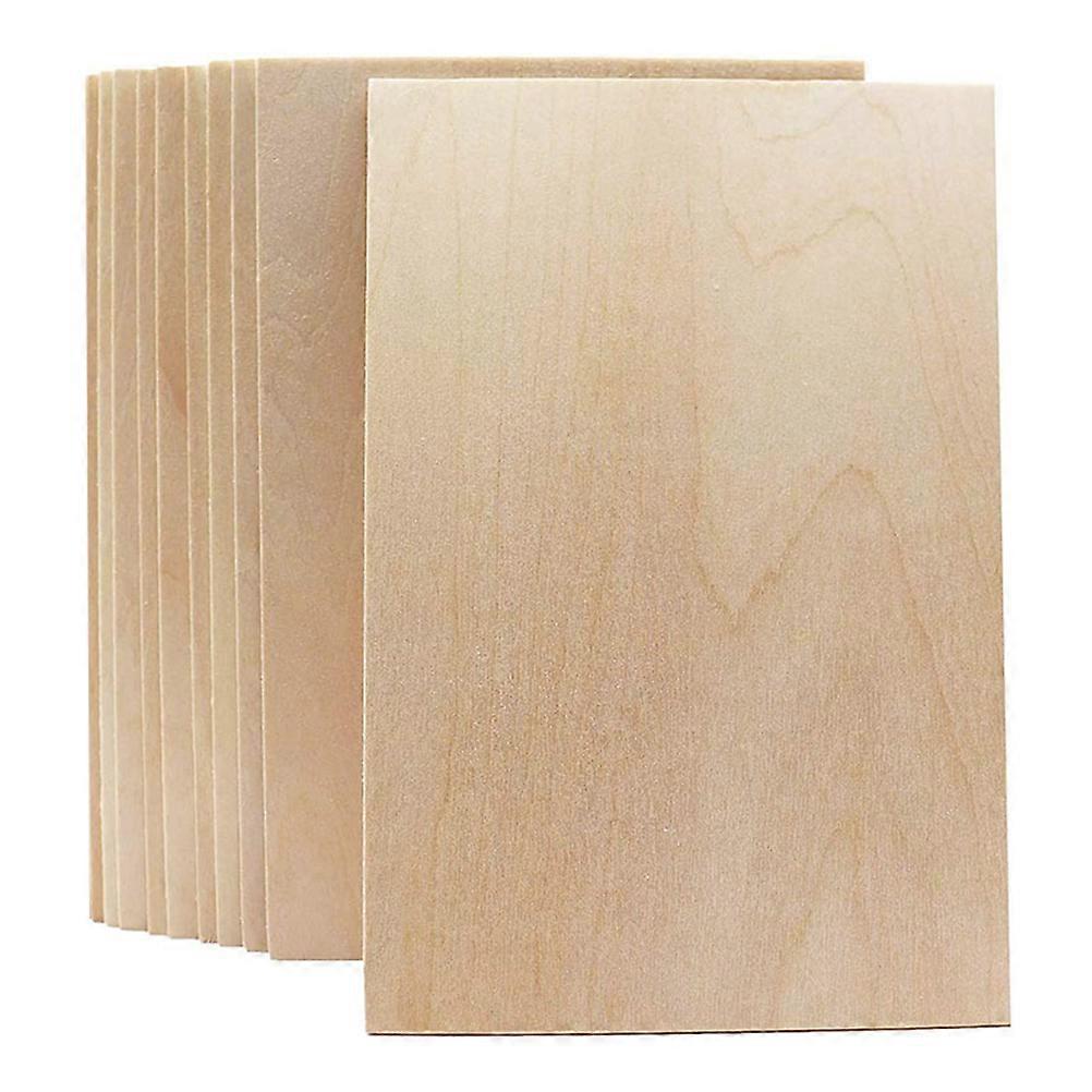 10pcs Unfinished Rectangle Wood Boards for DIY Crafts, Durable Smooth Surface for Painting, Staining and Label Making