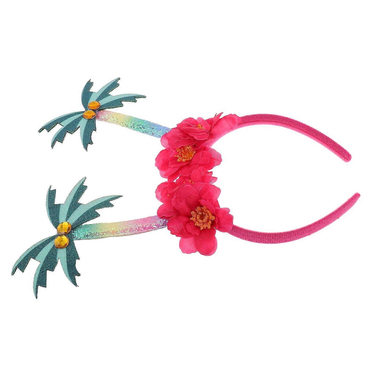 Hawaiian Coconut Pineapple Headband for Luau Party Decor Multi Color Non-woven Fabric Polyester One