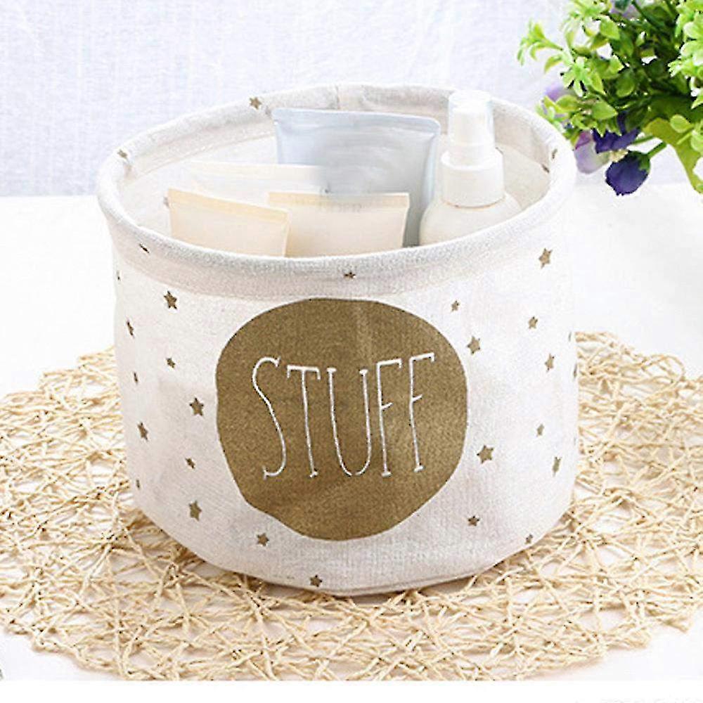 Linen Desktop Storage Basket for Sundries & Organizing - Stylish Storage Solution for Office or Home Decor