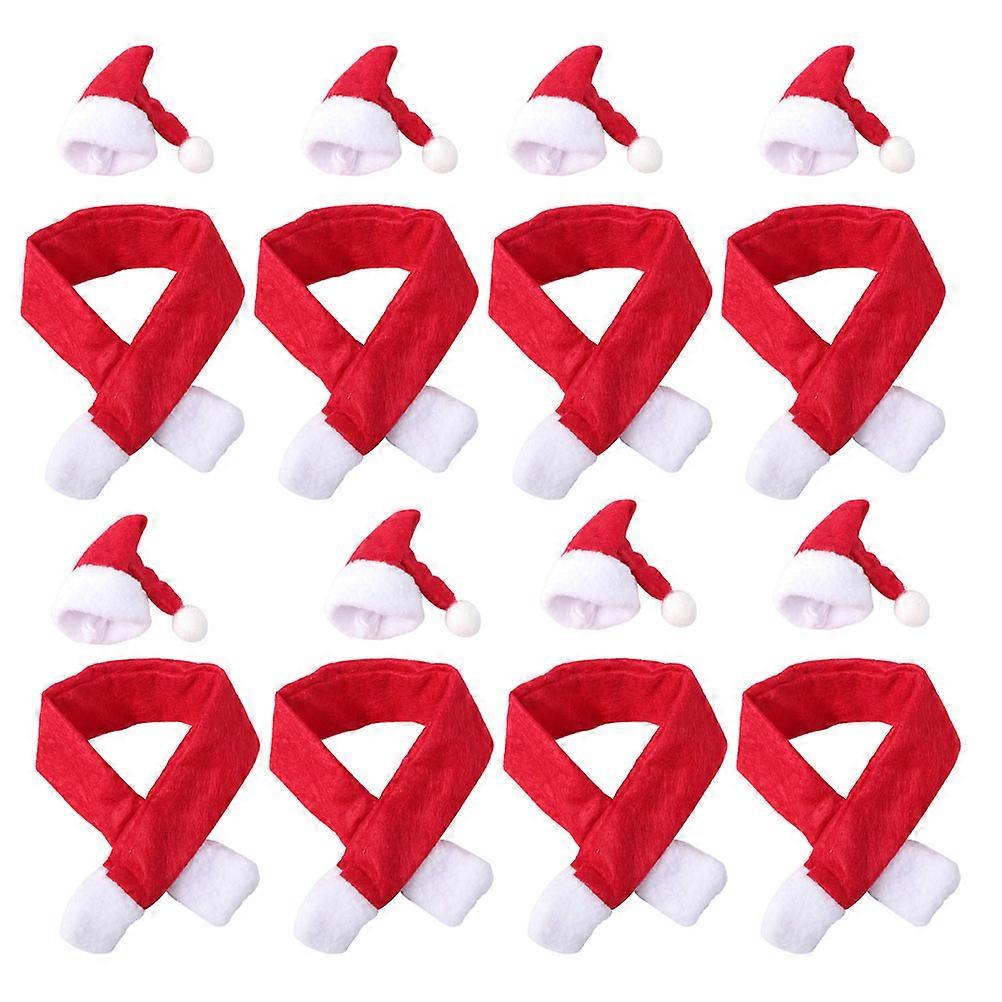Tiny Hats For Crafts Featuring Scarf Shape Perfect For Christmas Occasions And Home Decor In Red Color 8 Sets