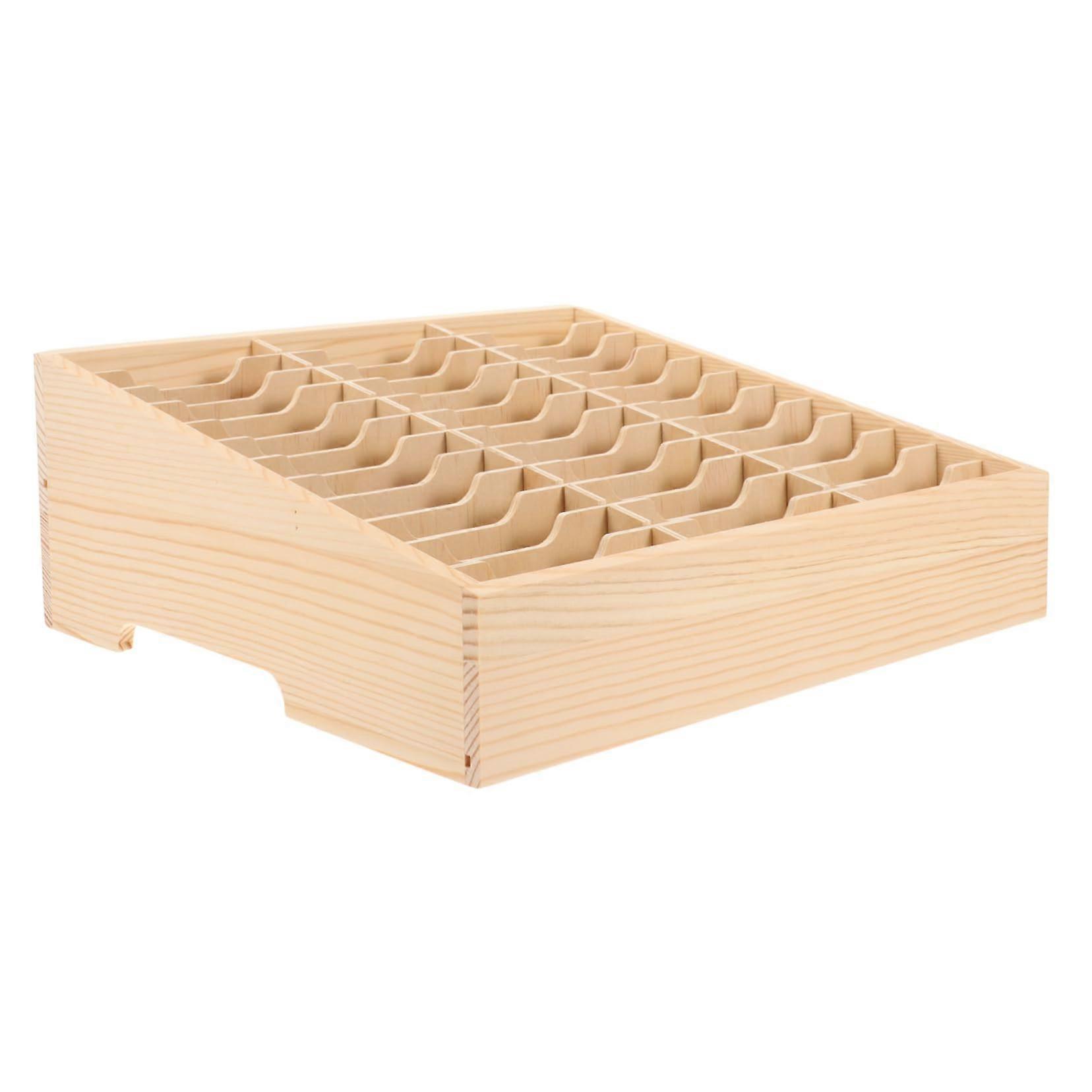 Multi Grid Wood Storage Box, Versatile Phone Management Station for Office and Classroom, Compartments Stable and for Organization, 31X28CM