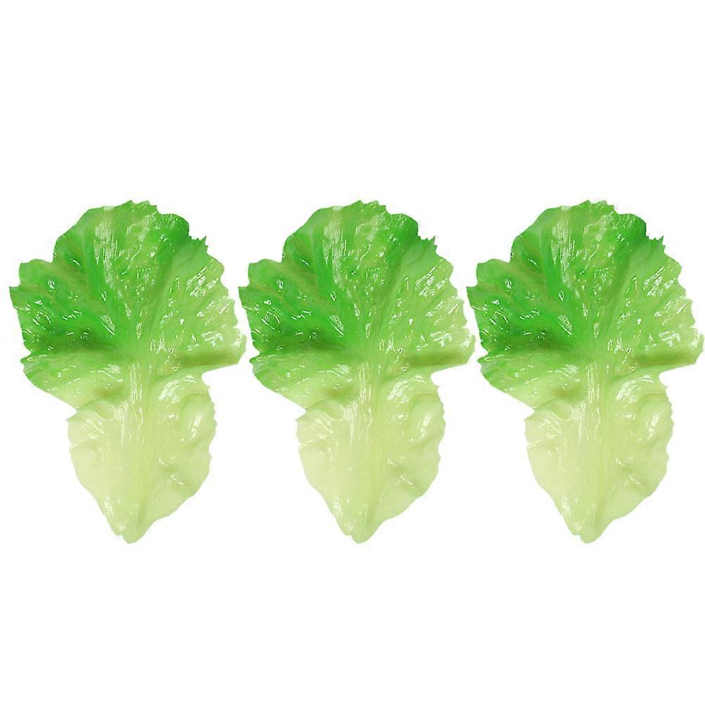 3pcs Artificial Lettuce Leaf Faux Vegetable Model for Decoration and Teaching Props