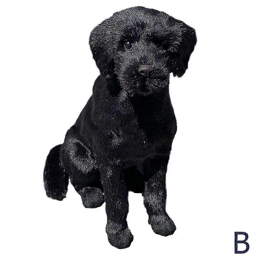 Realistisk sort hund hvalp Pet plys simulering Fyldt dyr Cuddly dukke T oy