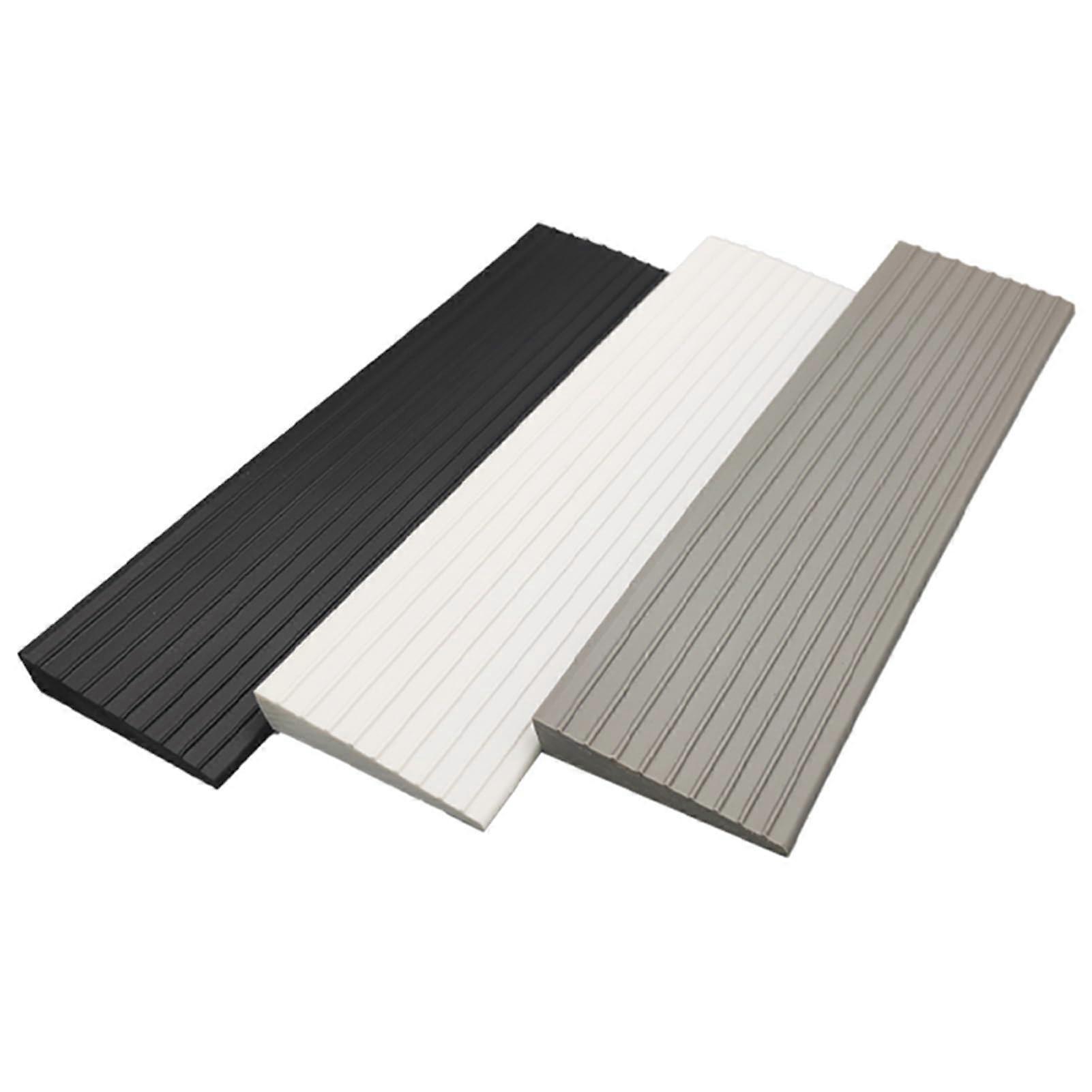 Door Threshold Ramp 1 cm High, Solid PVC Non-Slip Ramp for Wheelchairs, Scooters, and Sweepers, Black, 60x5x1 cm