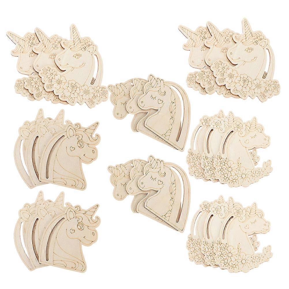 DIY Wooden Unicorn Cutouts for Crafts Beige Color Portable and Easy to Pieces