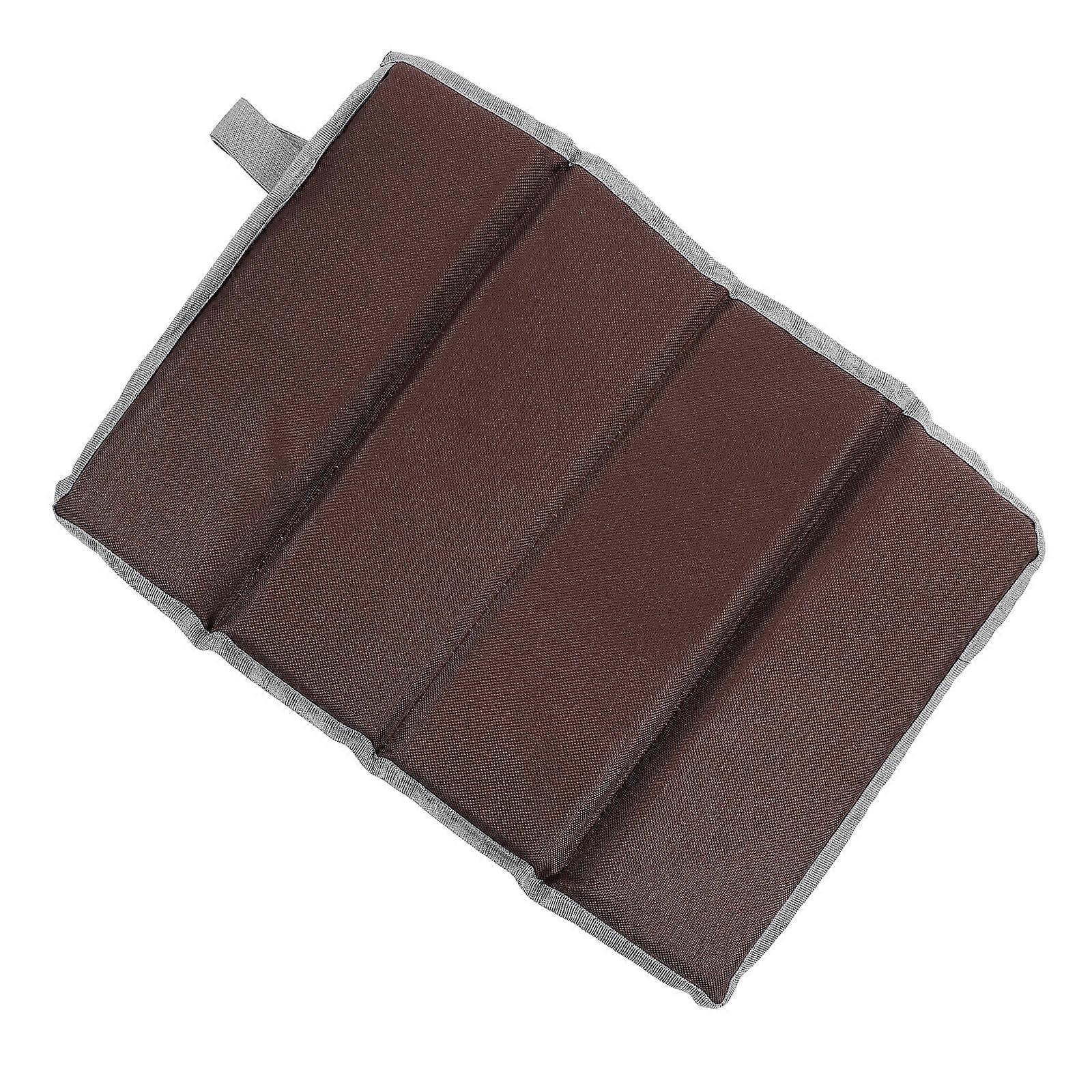 Camping Mat Lightweight Foldable Oxford Cloth Coffee Color Suitable for Parks and Beaches 27.5x18.89 Inches