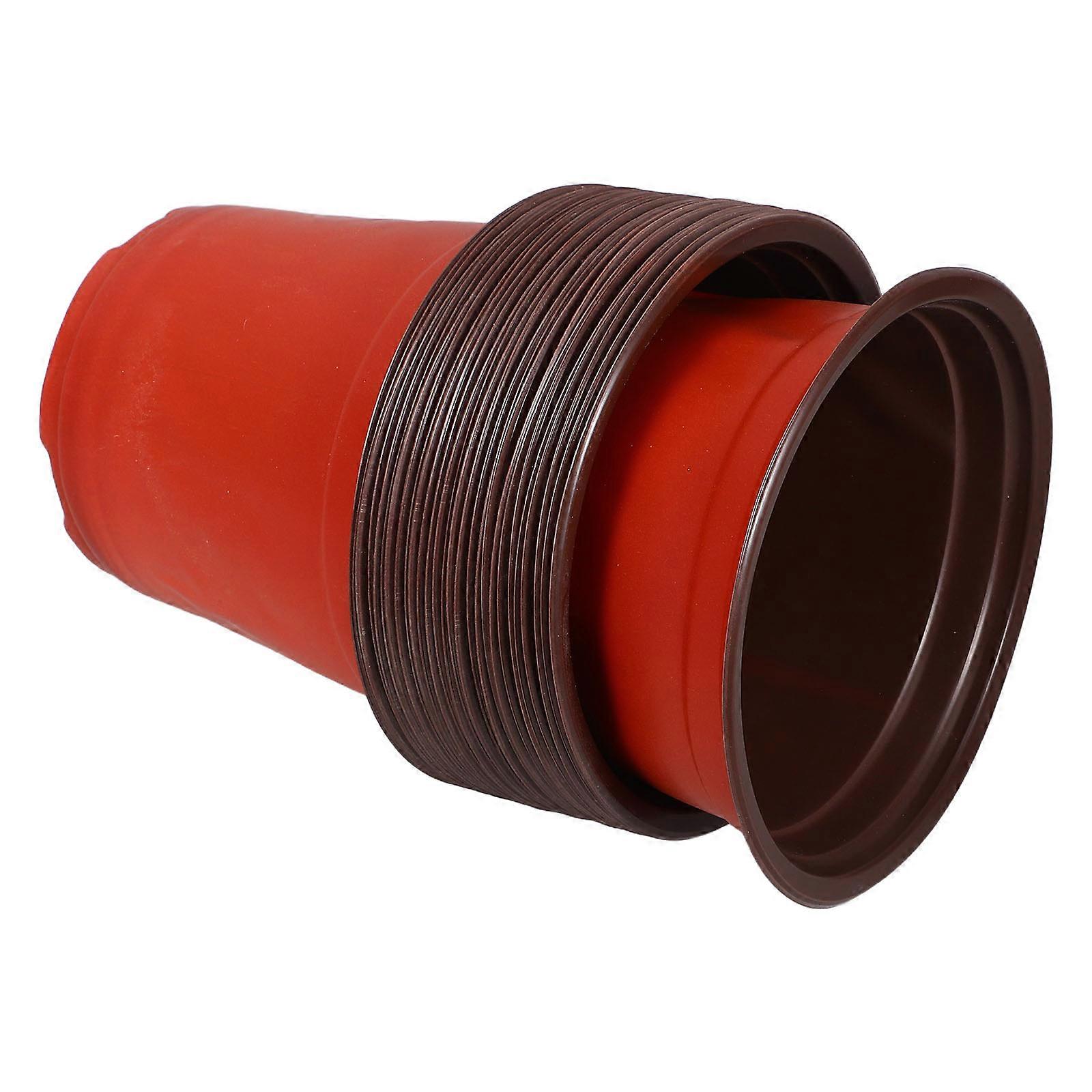 30PCS Creative Breathable Plastic Flower Pots for Decoration Brown Diameter 150mm