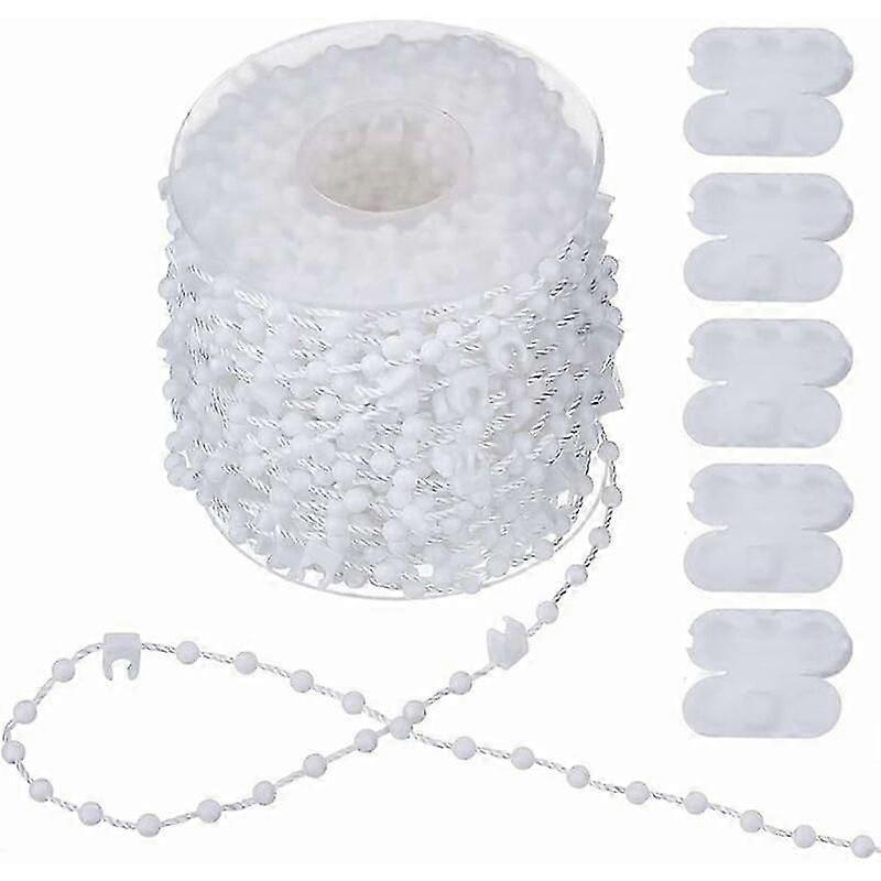 20m Vertical Blind Chain - Vertical Blind Accessories and 5 Blind Cord Connectors - Vertical Blind Bottom Chain for 89mm Slats,White