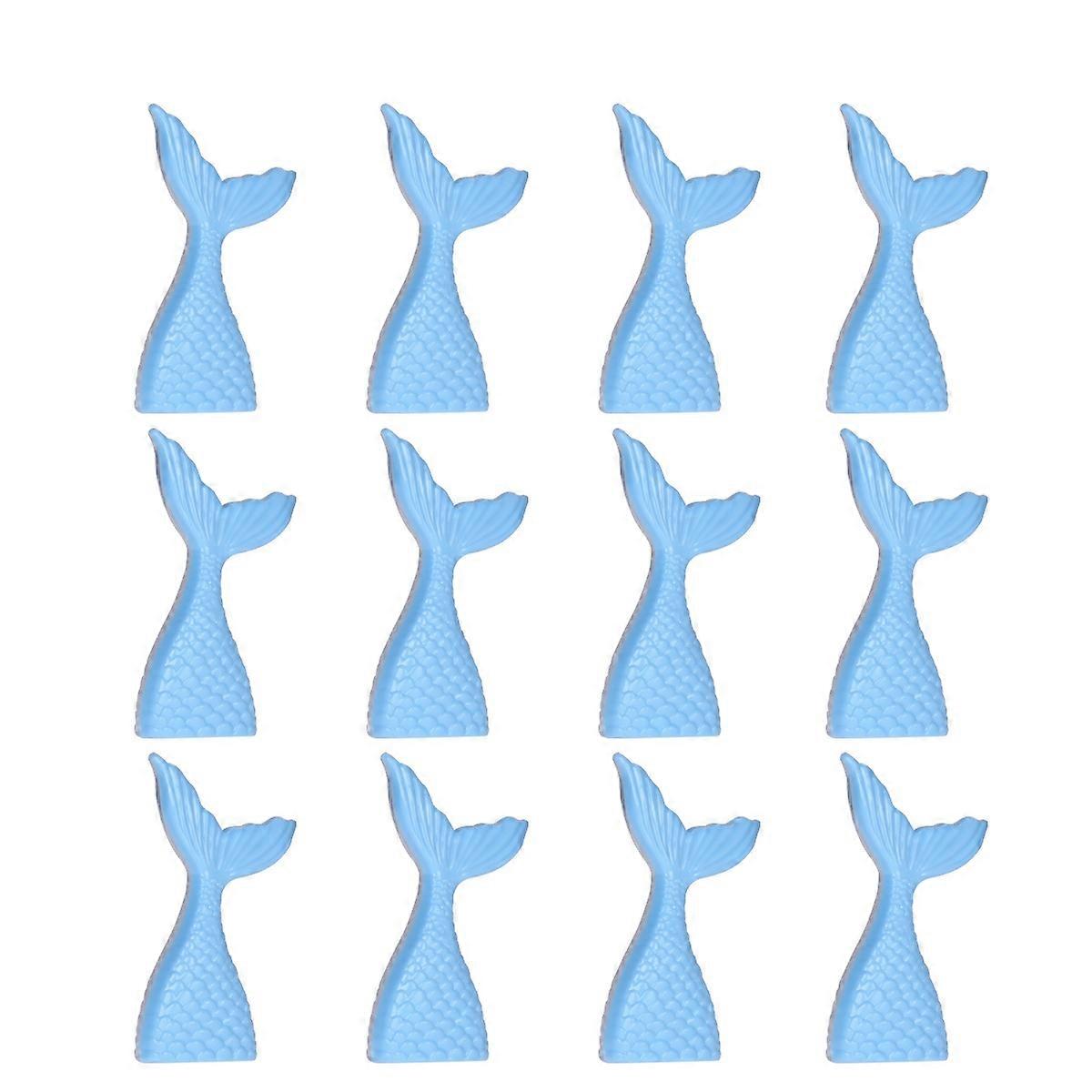 Blue Mermaid Tail Boxes for Decor Plastic Candy Boxes Party Gift Container 12PCS