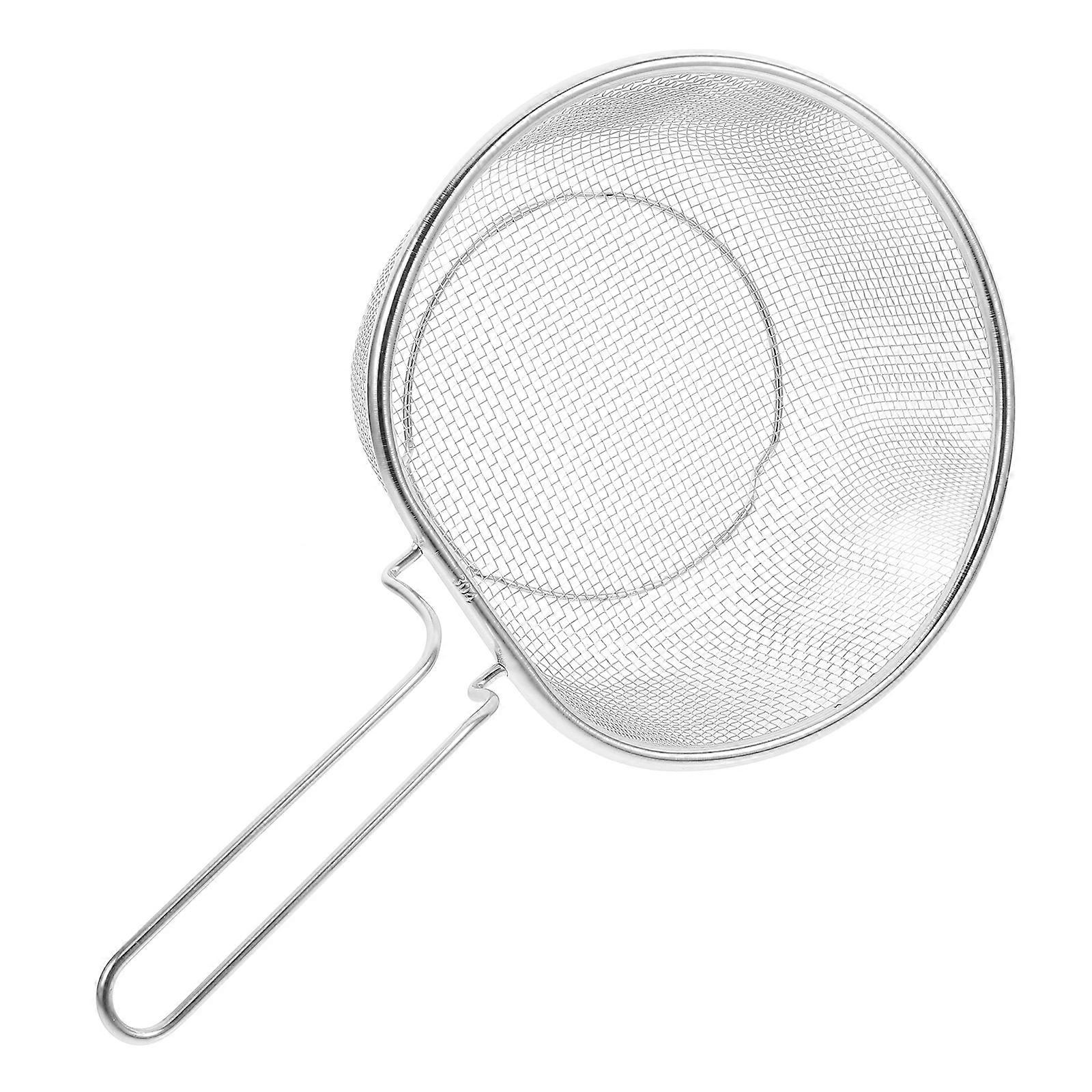 Stainless Steel Spaghetti Strainer Spoon with Comfortable Handle for Kitchen Use Silver