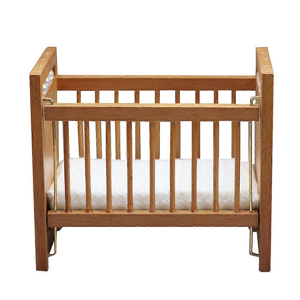 Mini Bed Model for Dollhouse – White Miniature Mattress Crib, Cute Mini Furniture for Pretend Play, Room Decoration and Photo Props