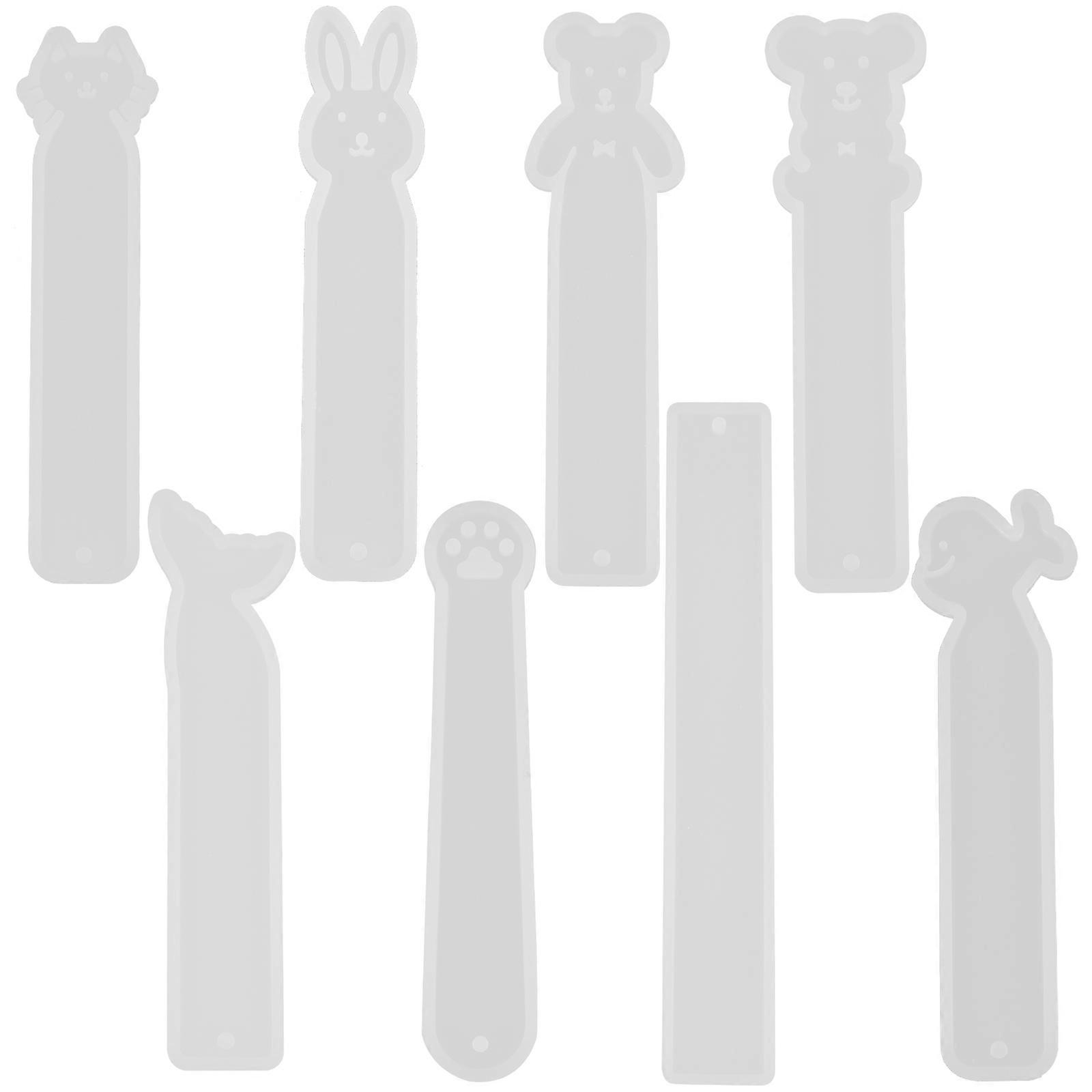 Epoxy Silicone Casting Mold 8Pcs Large Rabbit Bookmark Mold For Handmade Crafts School Office 19.6X3.0Cm Durable