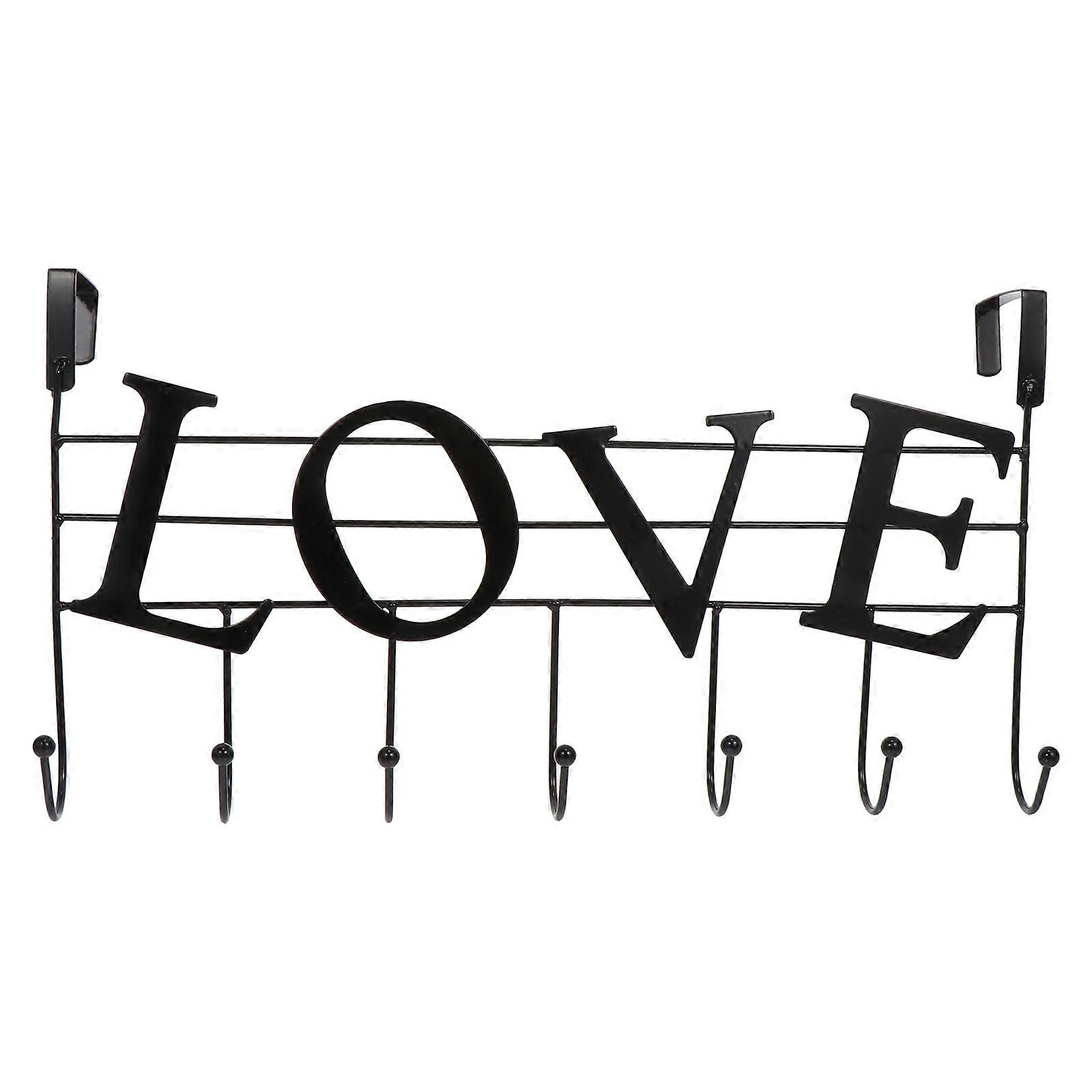 Space Saving No Drill Door Back Hook for Hanging Clothes, Hats, Coats, Towels, Bags, and Umbrellas – Easy Install Decorative Iron Hanger for Home