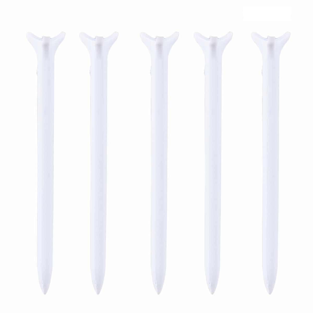 White Golf Tee Accessories with Ball Rack for Practice 25pcs Reusable Plastic Golfs